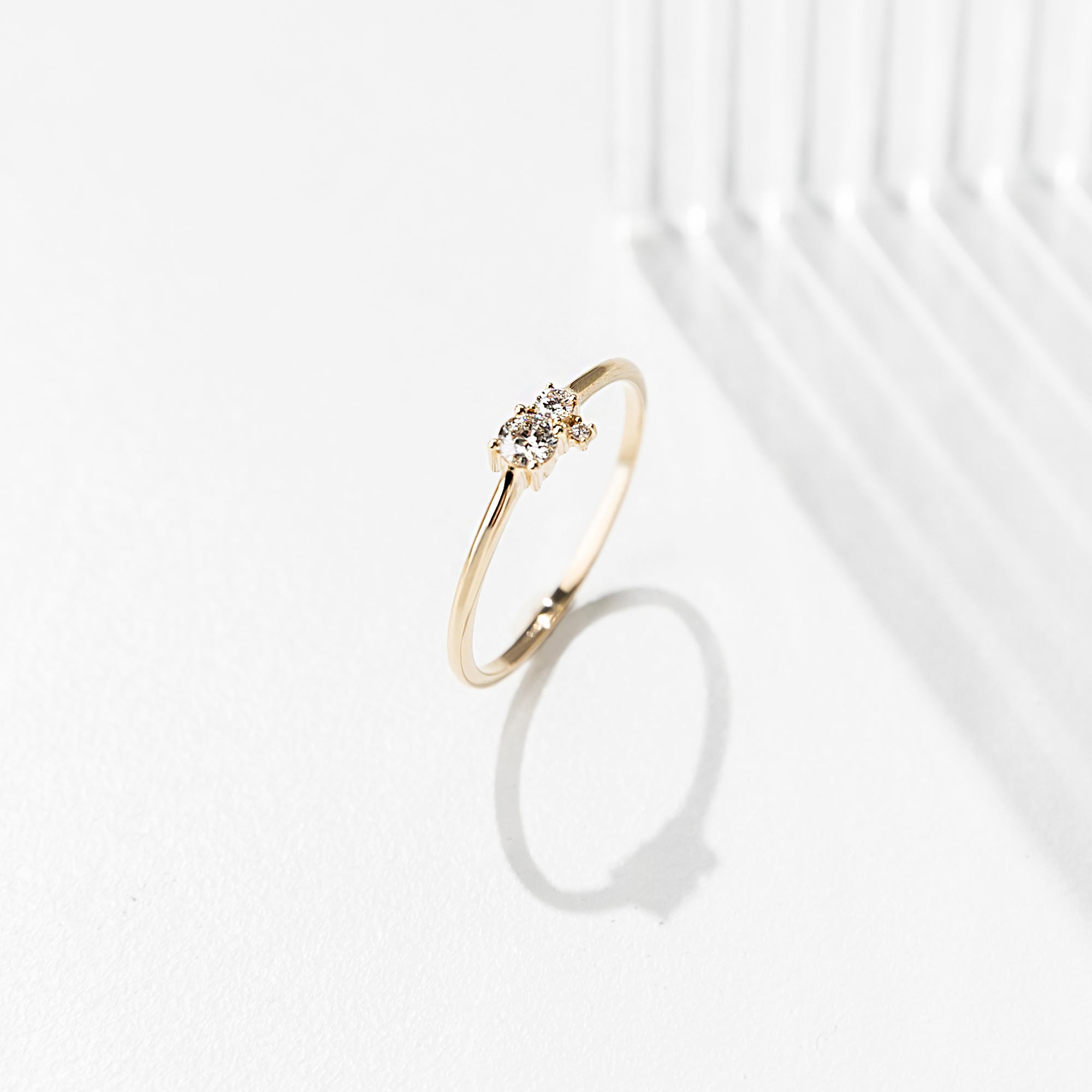 the trio engagement ring | solid gold