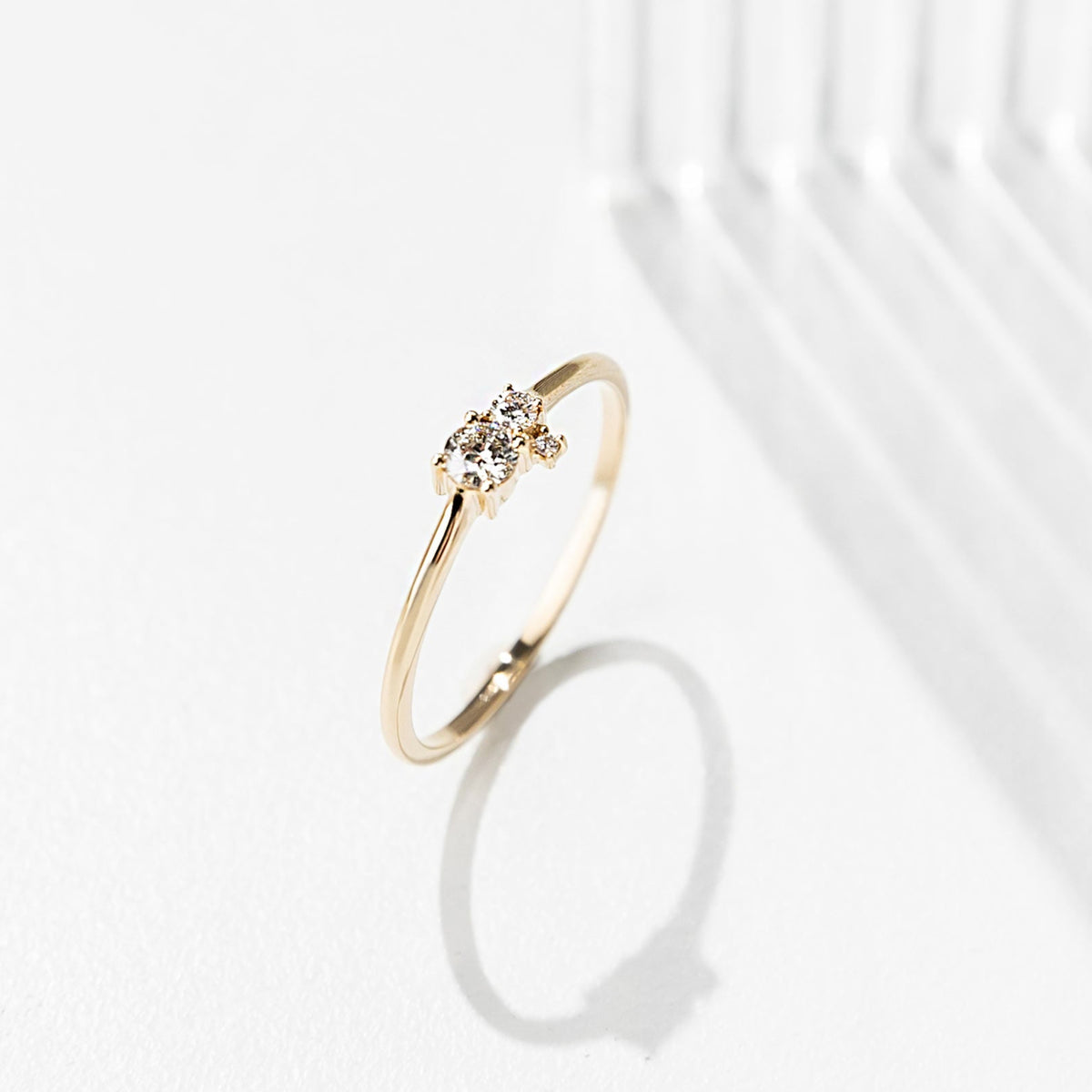the trio engagement ring | solid gold