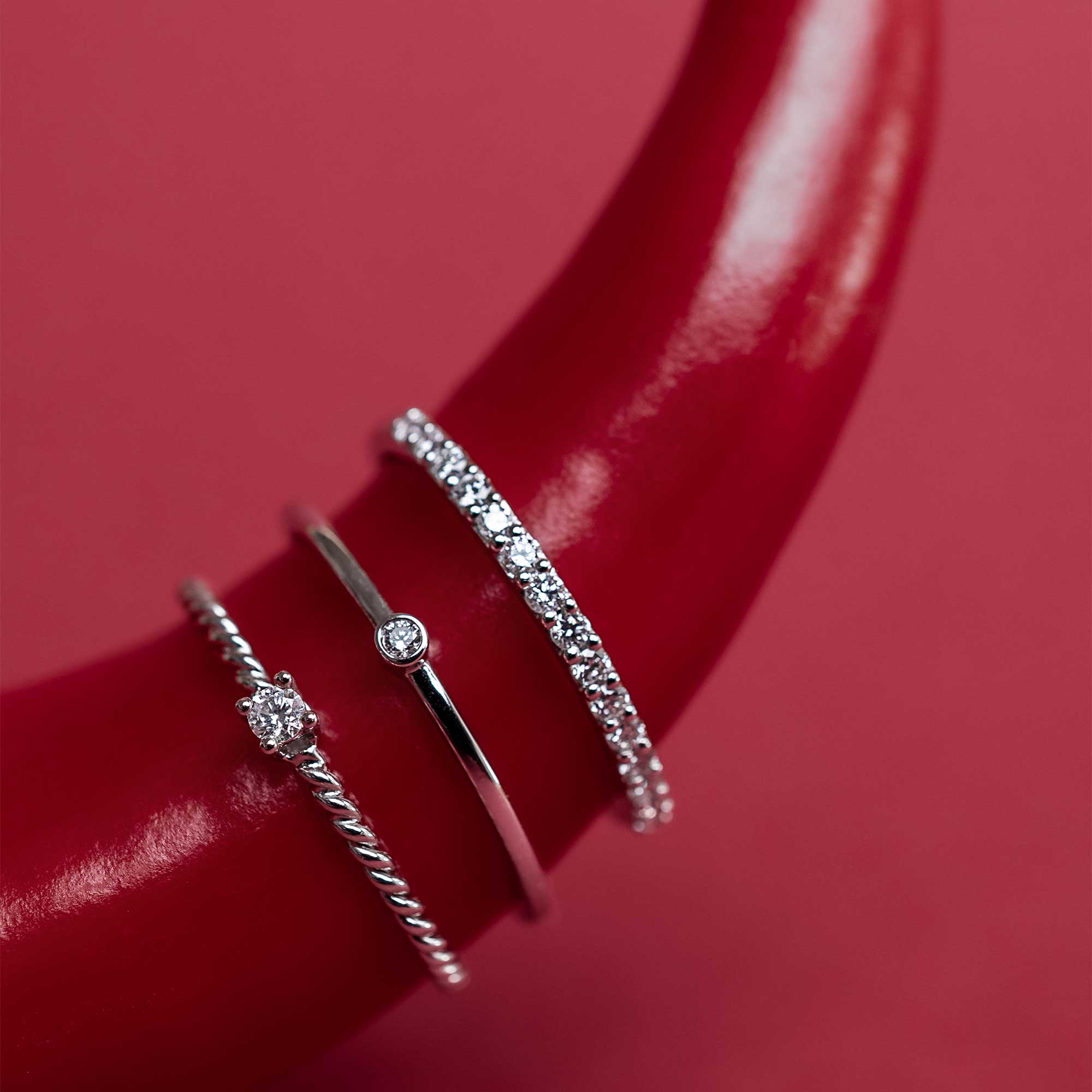 memory diamond ring | solid gold