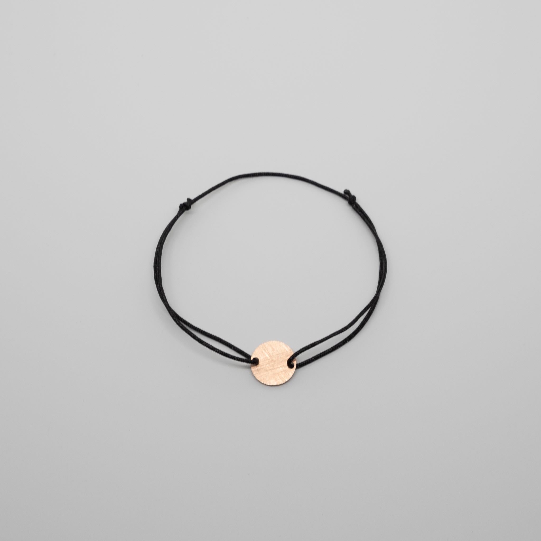 satin disc bracelet rosegold
