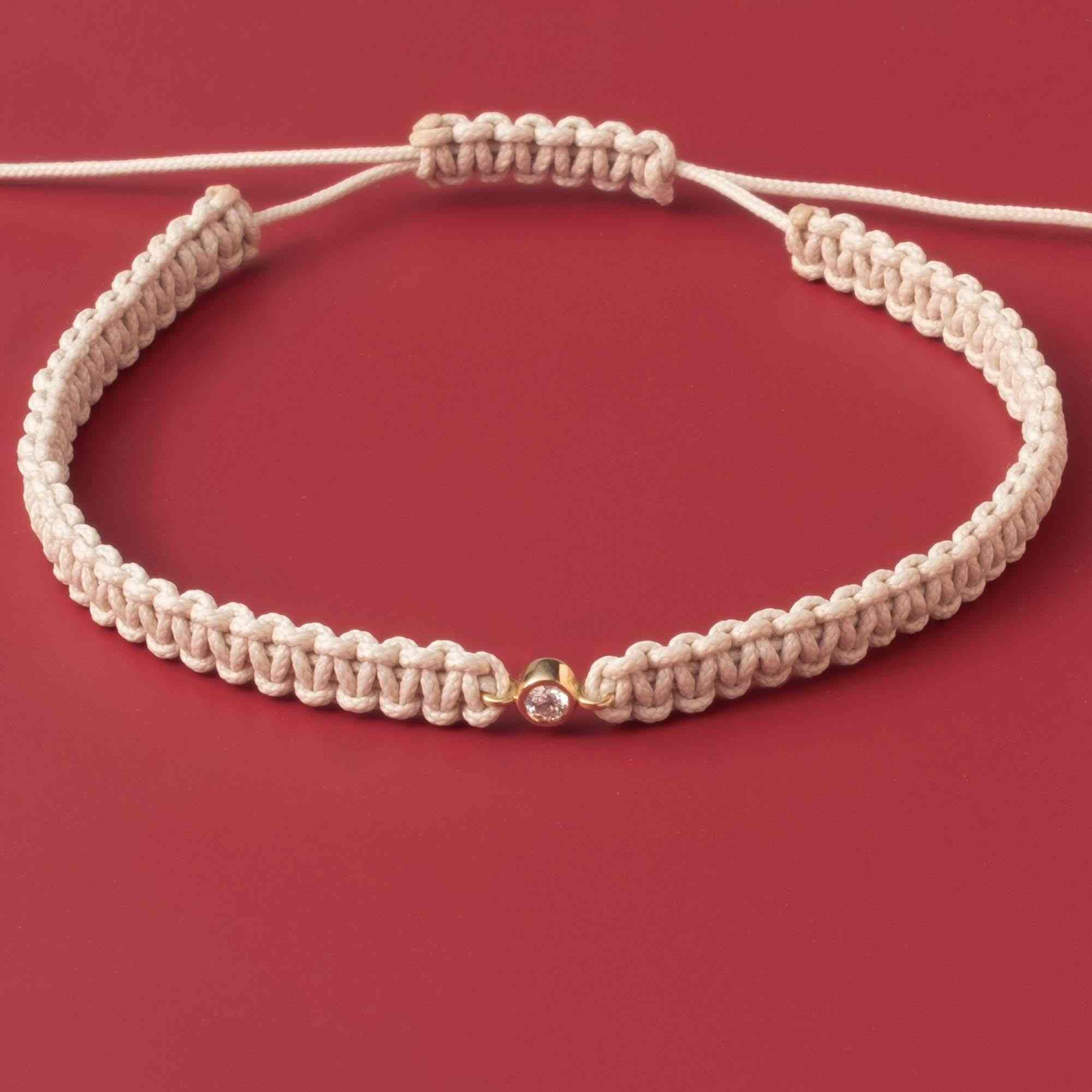 diamond macramé bracelet | solid gold