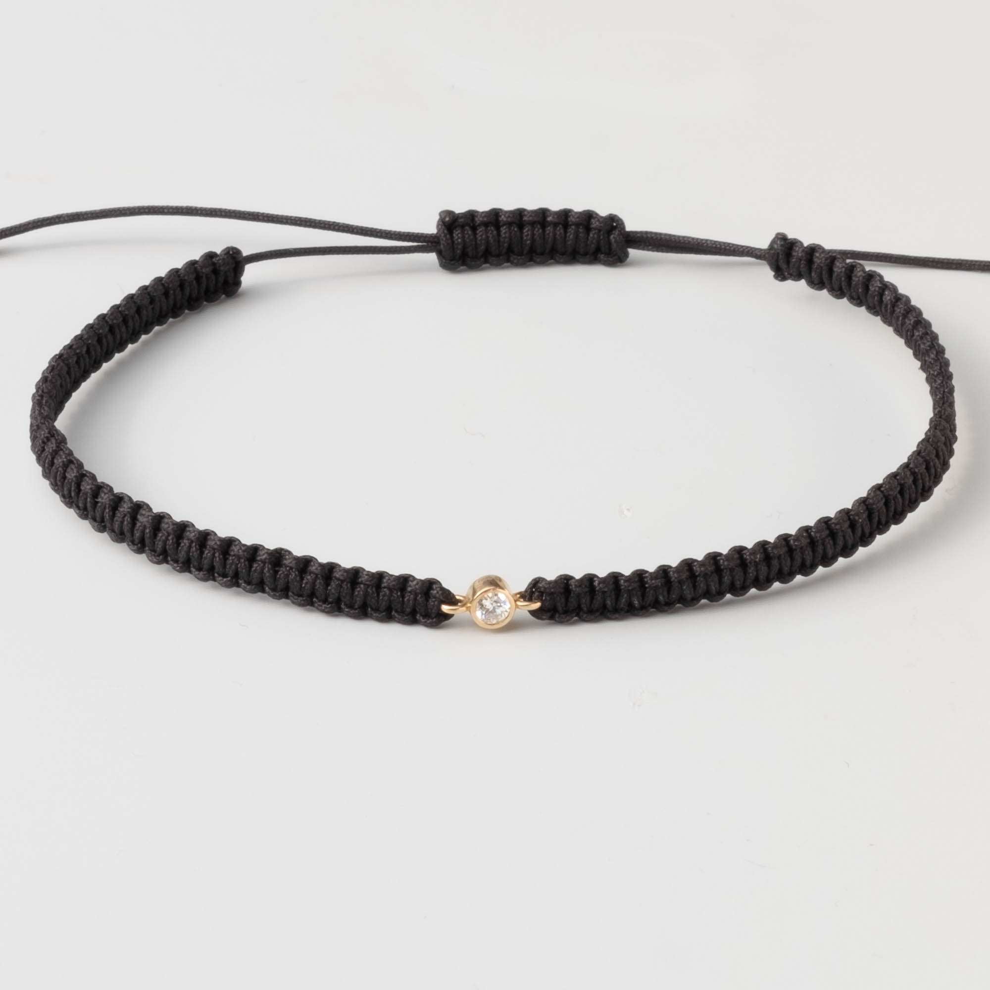 diamond macramé bracelet | solid gold