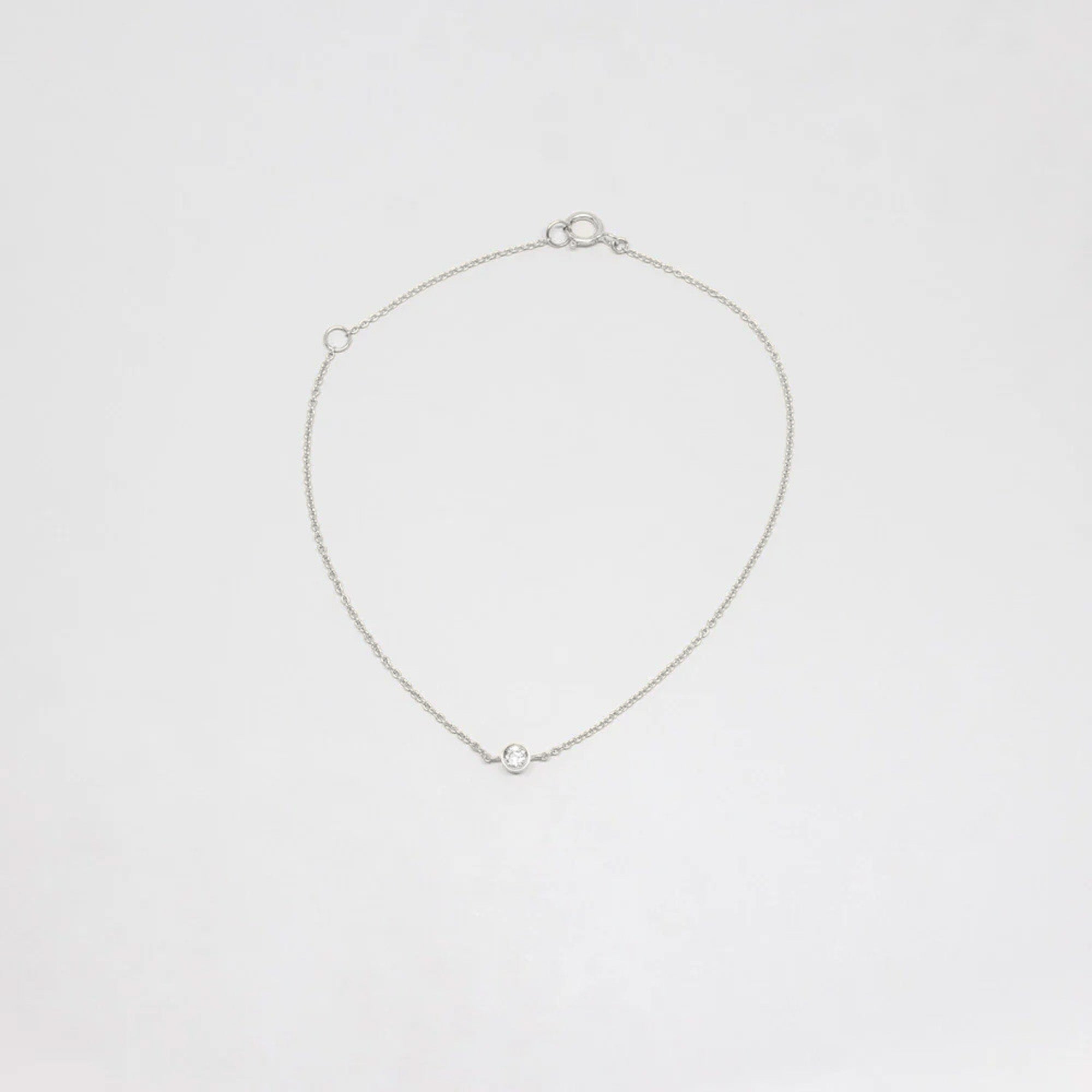 tiny diamond bracelet | solid gold