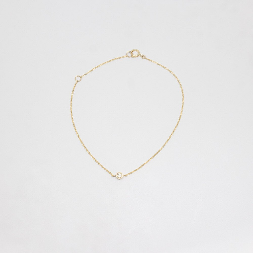 tiny diamond bracelet | solid gold