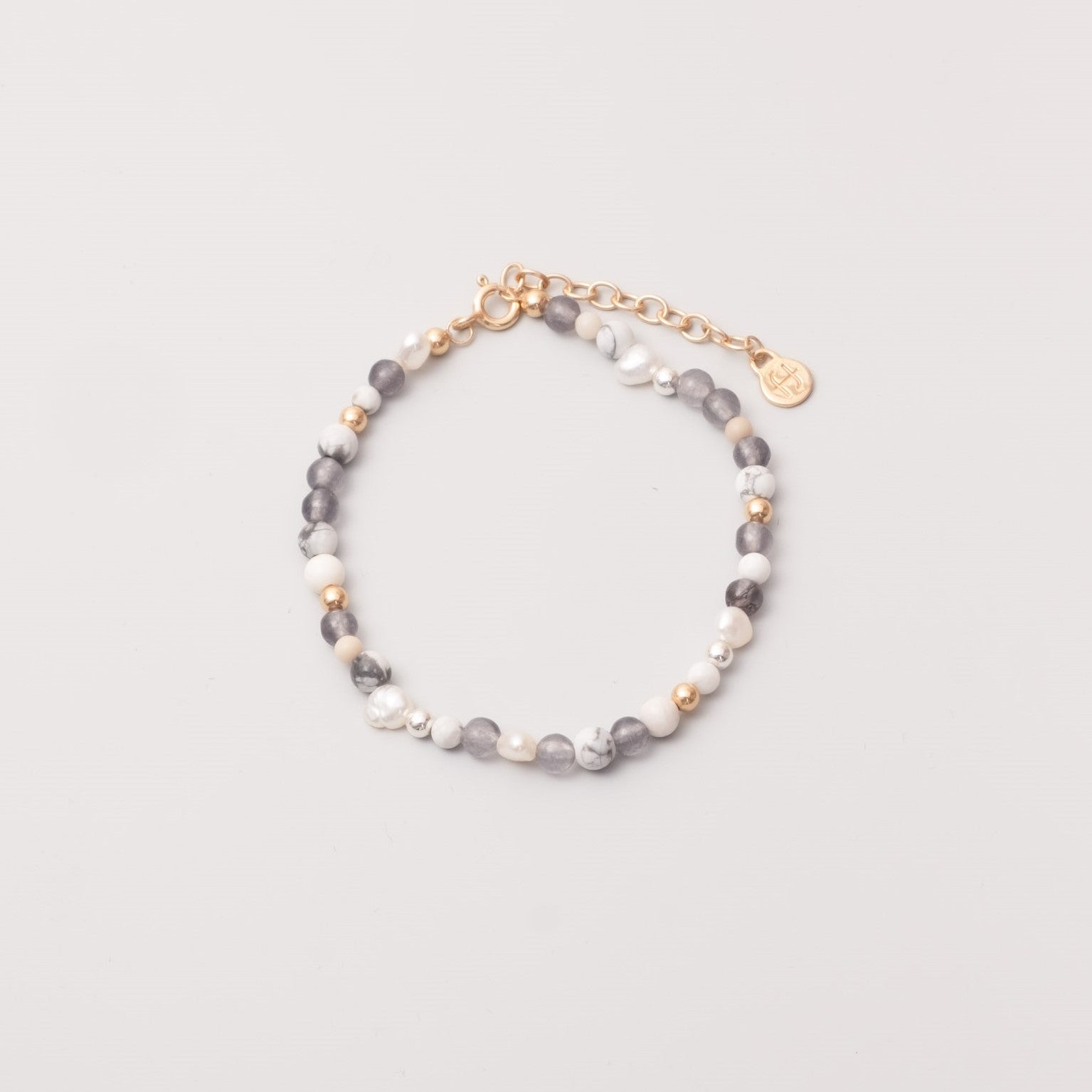 perlenarmband winter silber gold