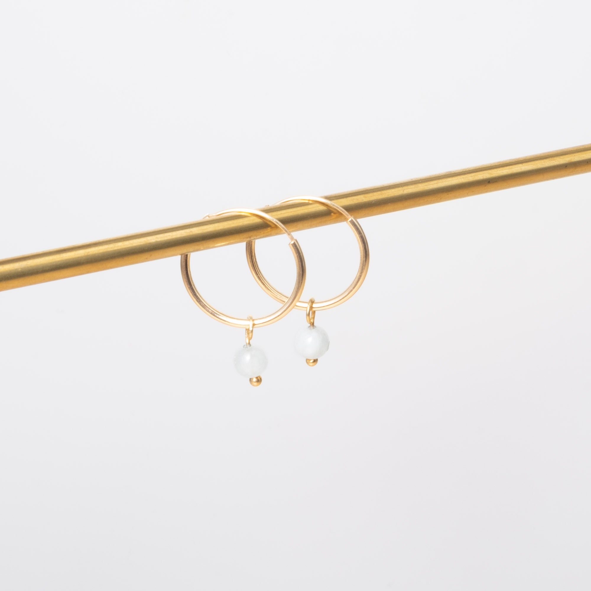 gemstone & pearl hoop