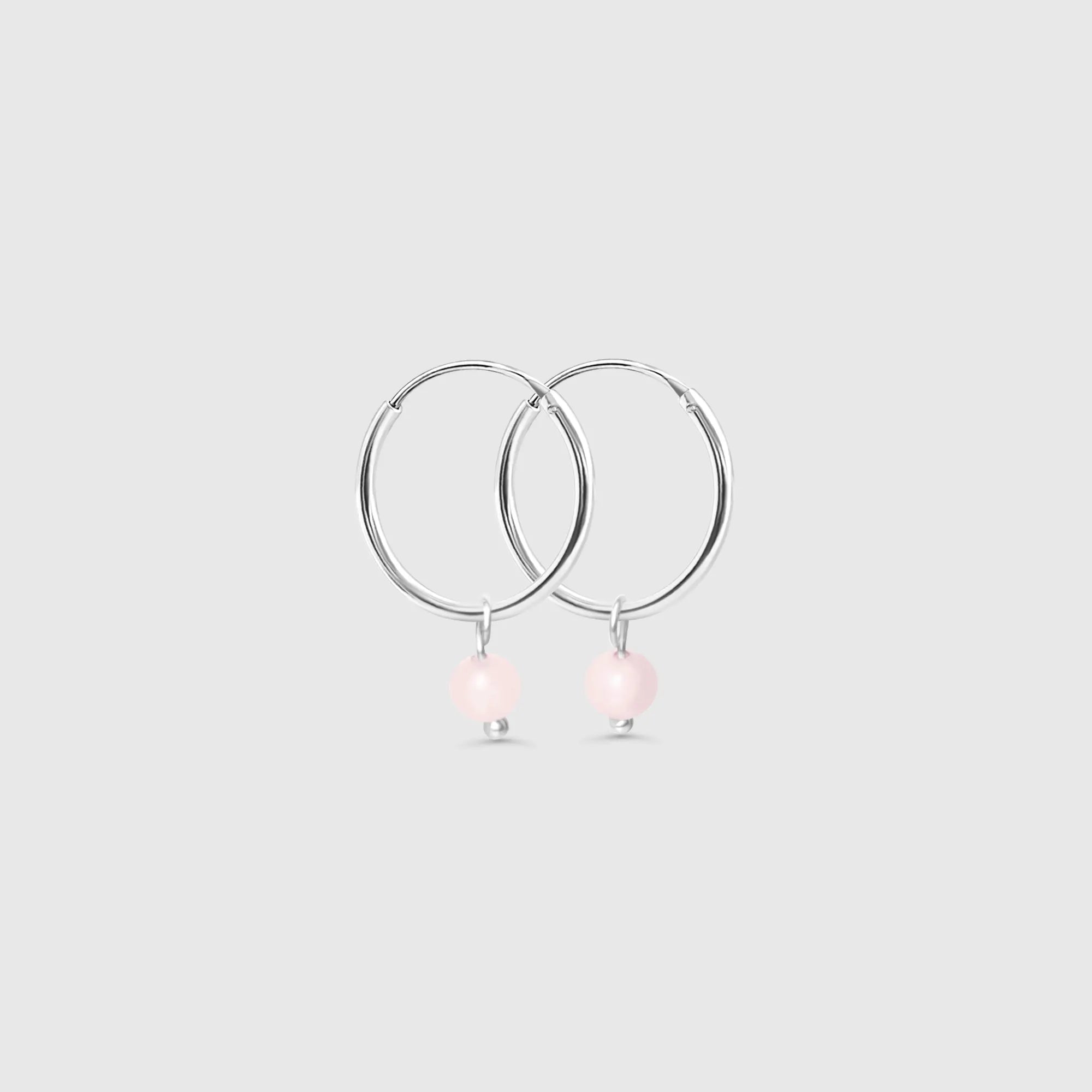 gemstone & pearl hoop