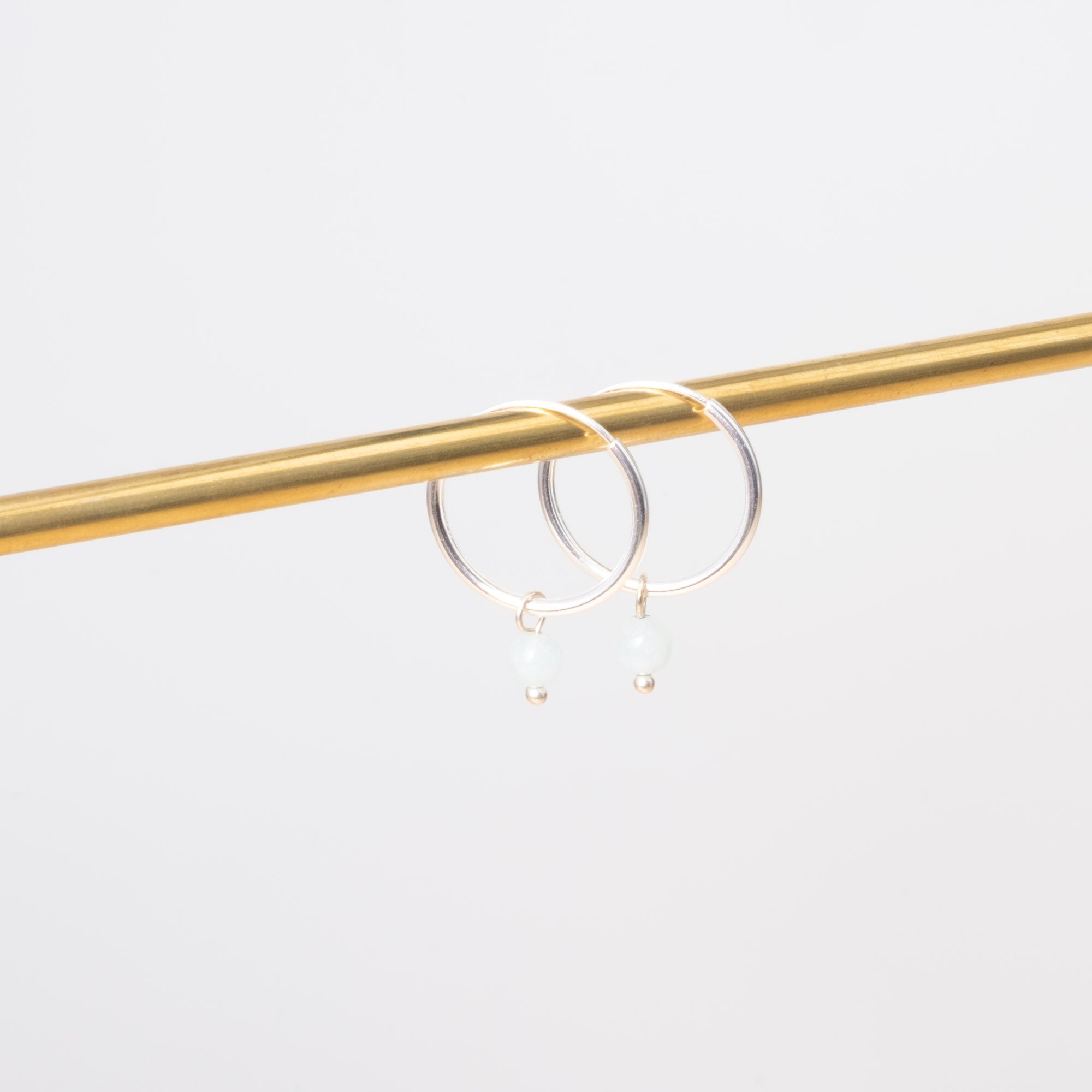 gemstone & pearl hoop