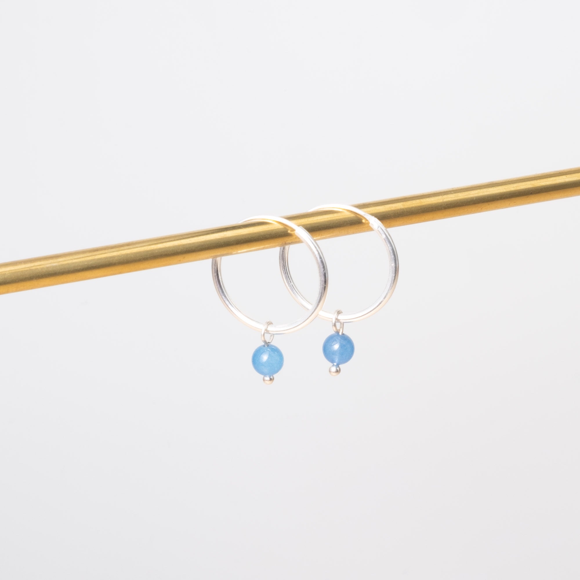 gemstone & pearl hoop