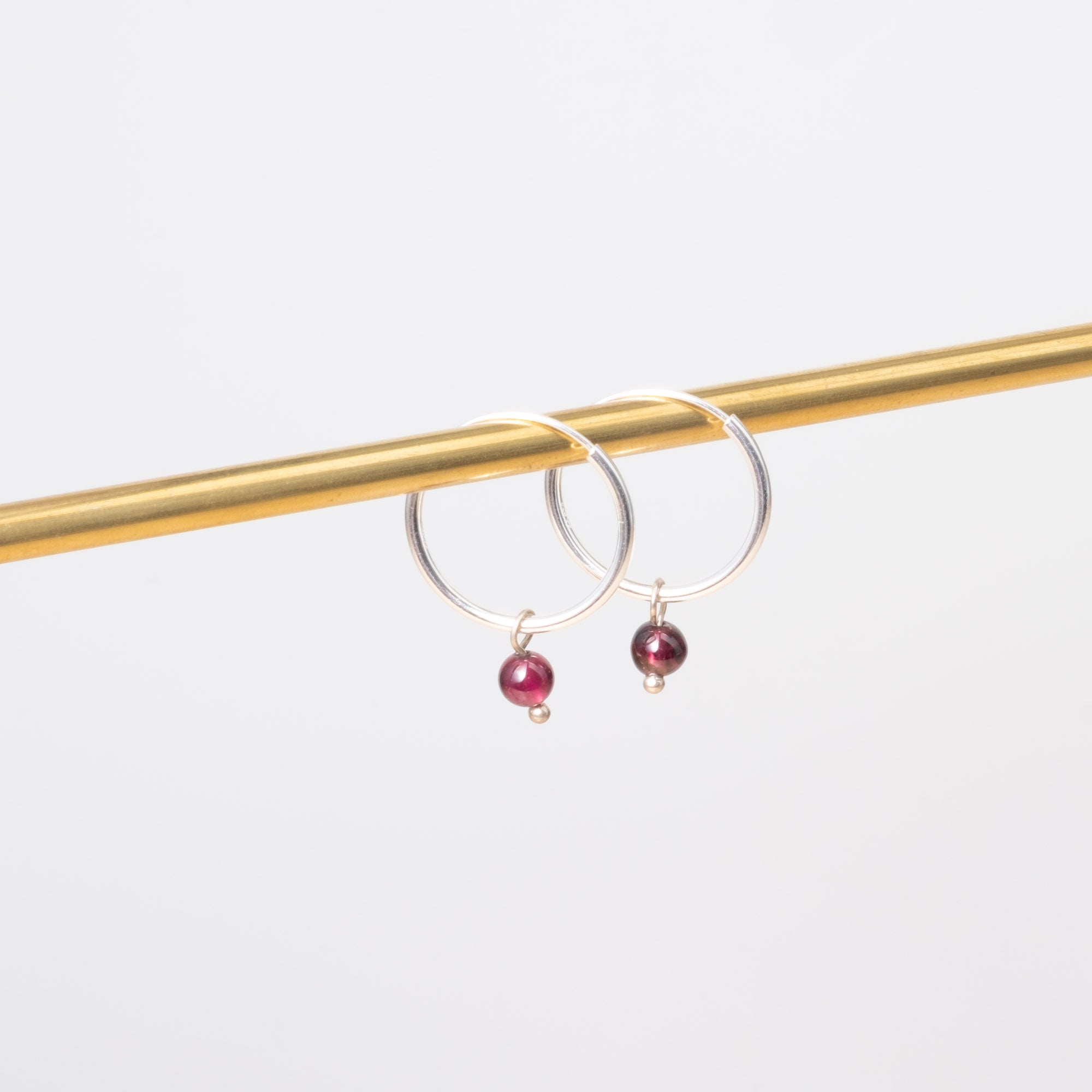 gemstone & pearl hoop