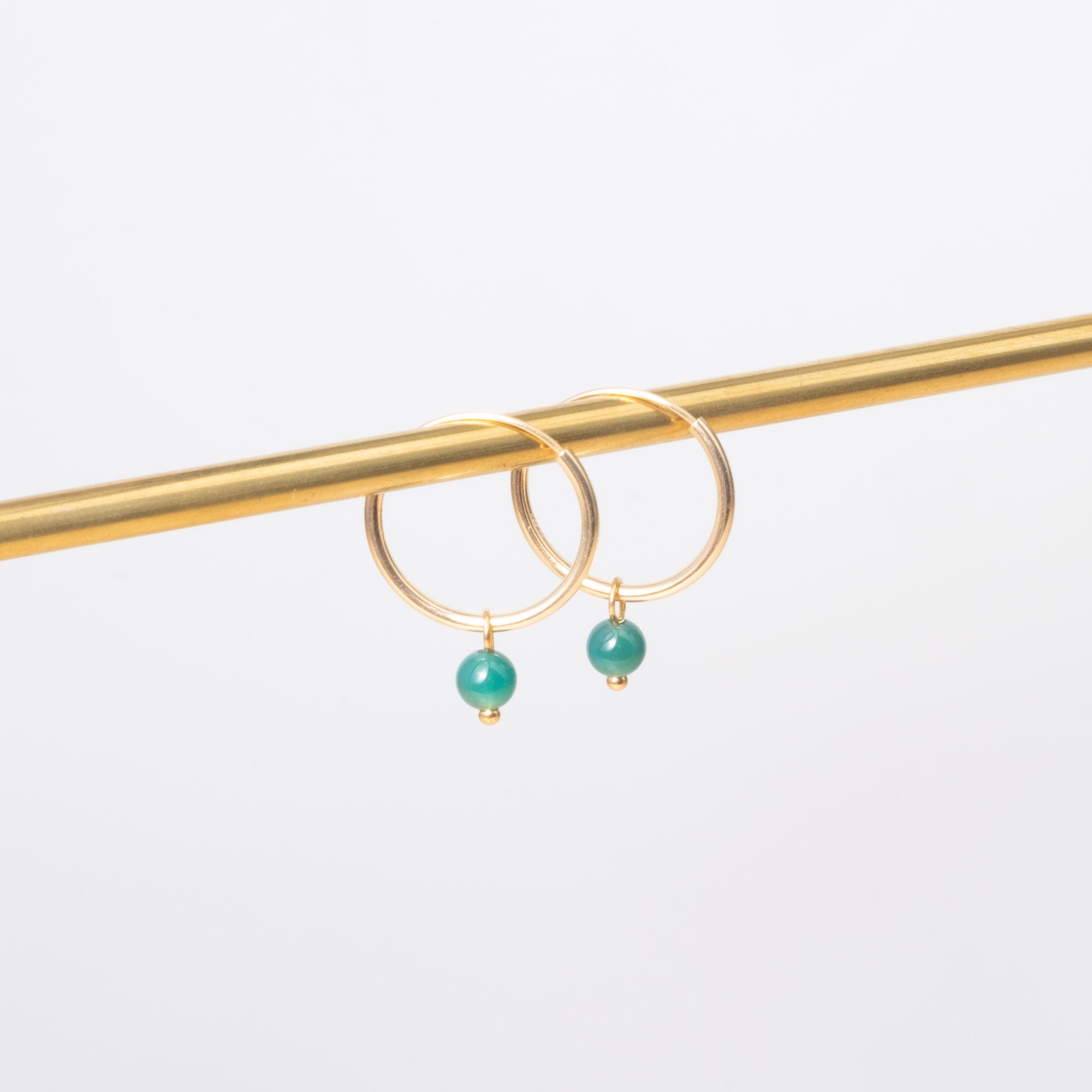 gemstone & pearl hoop