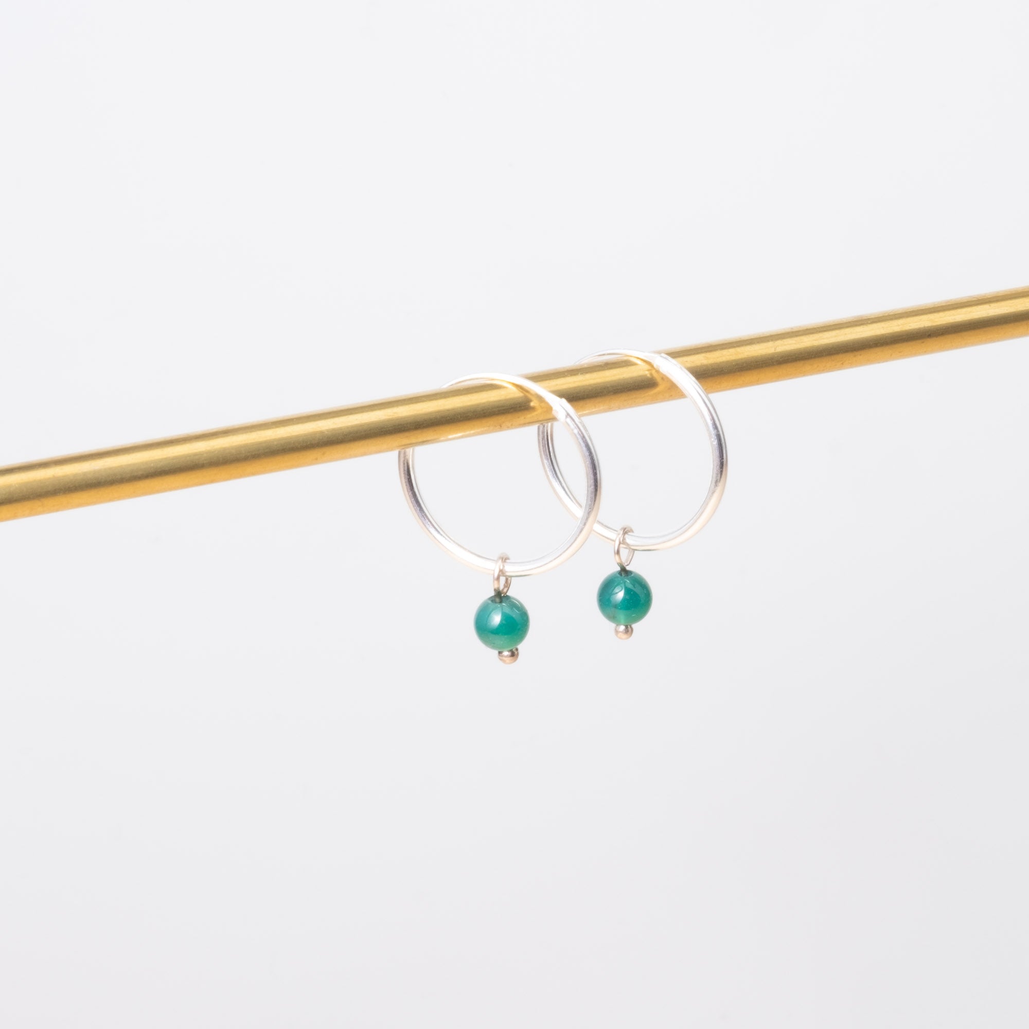 gemstone & pearl hoop