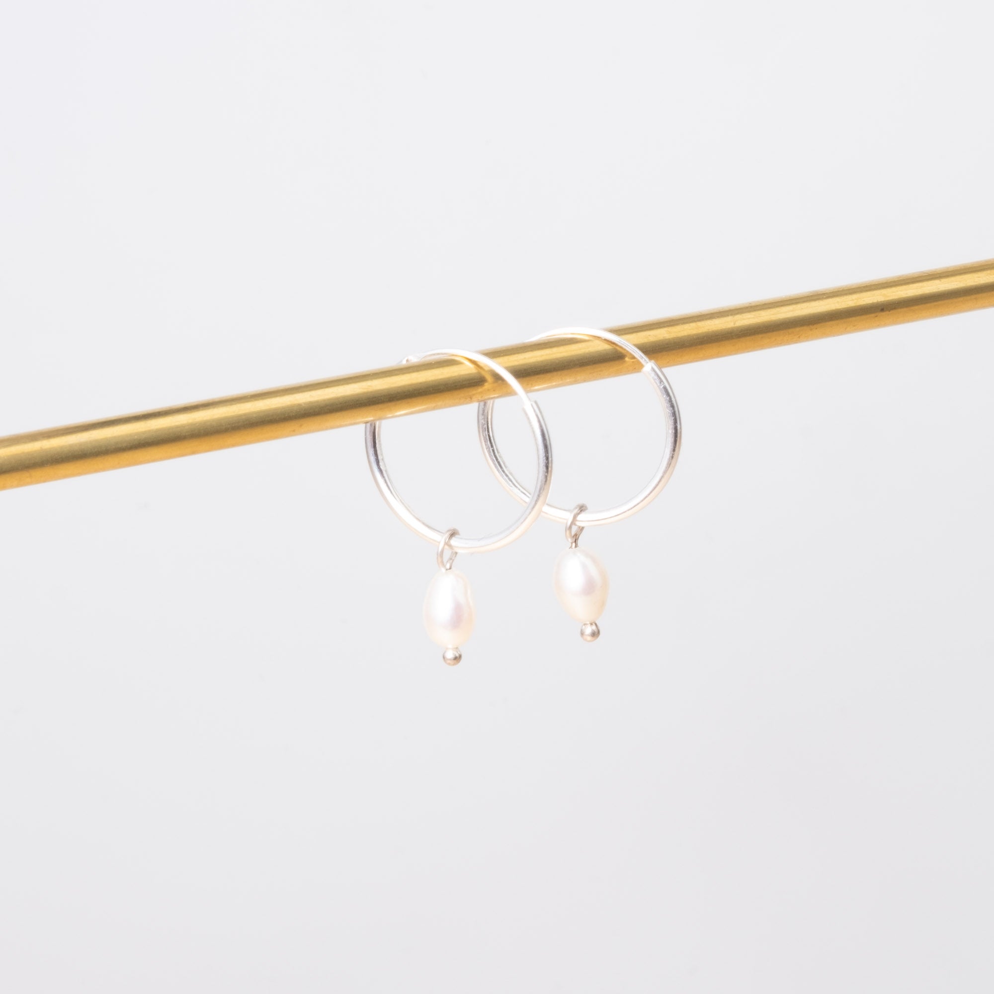 gemstone & pearl hoop