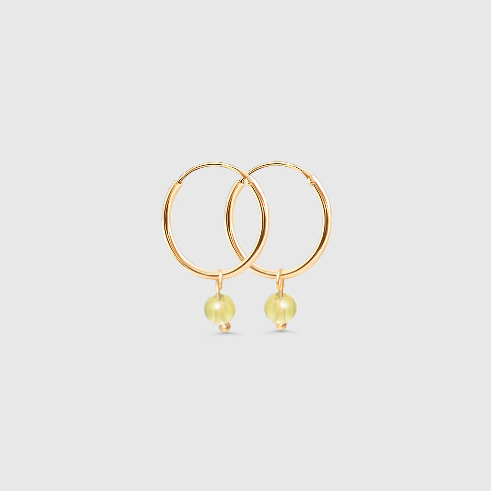 gemstone & pearl hoop