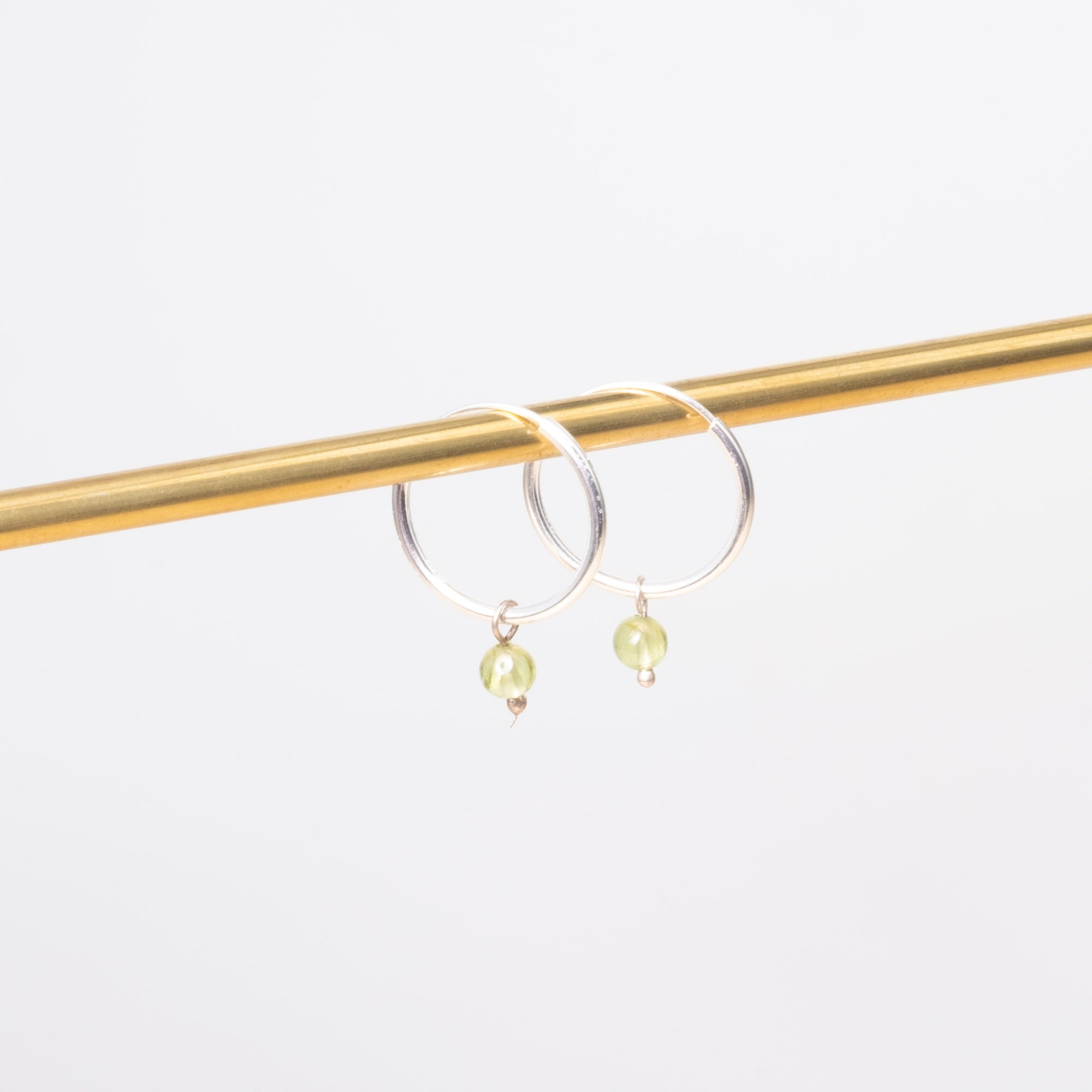 gemstone & pearl hoop