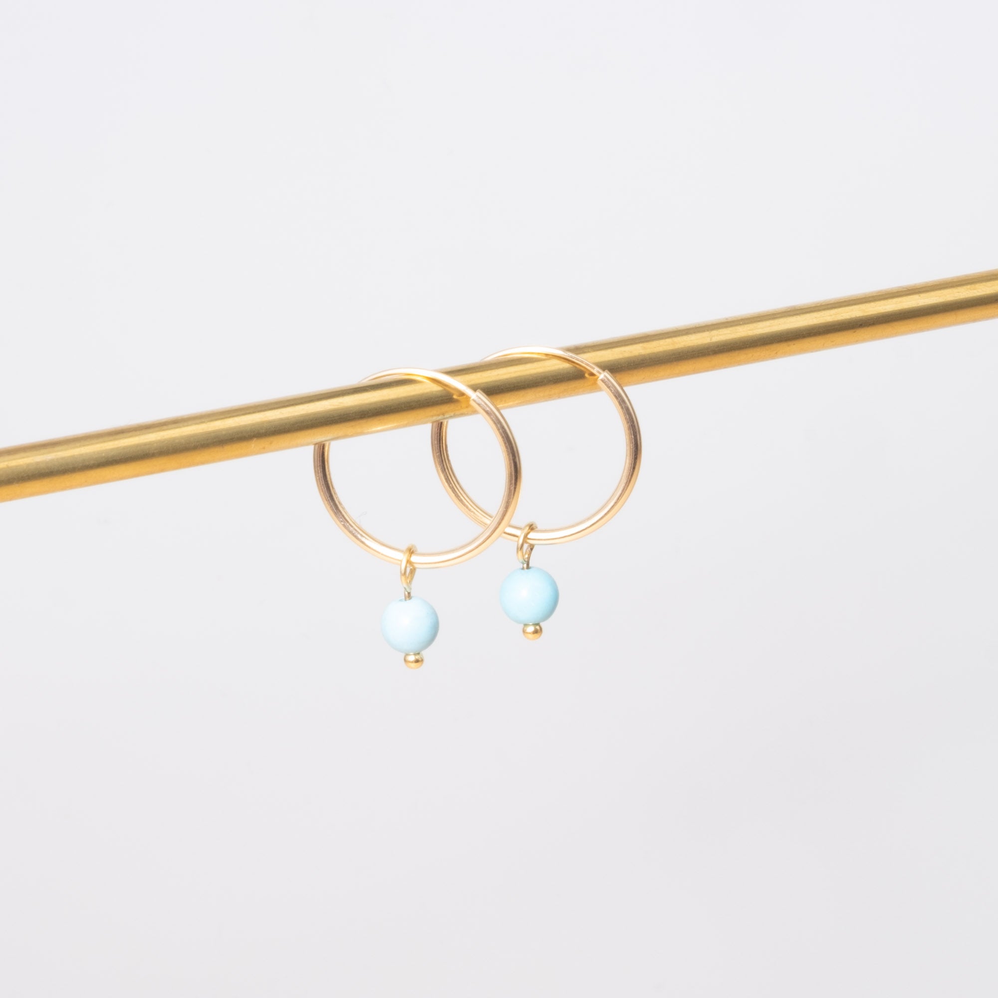 gemstone & pearl hoop