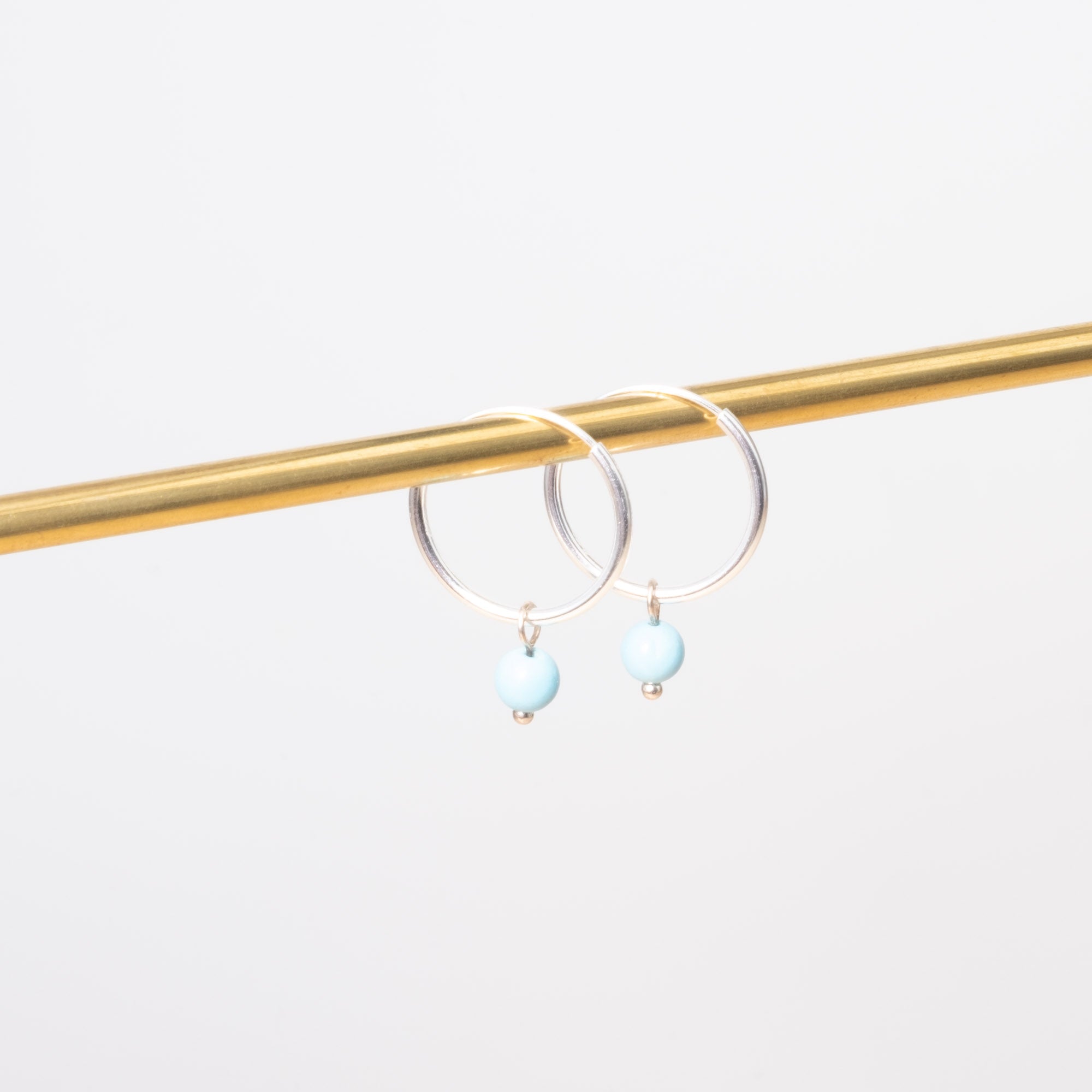 gemstone & pearl hoop