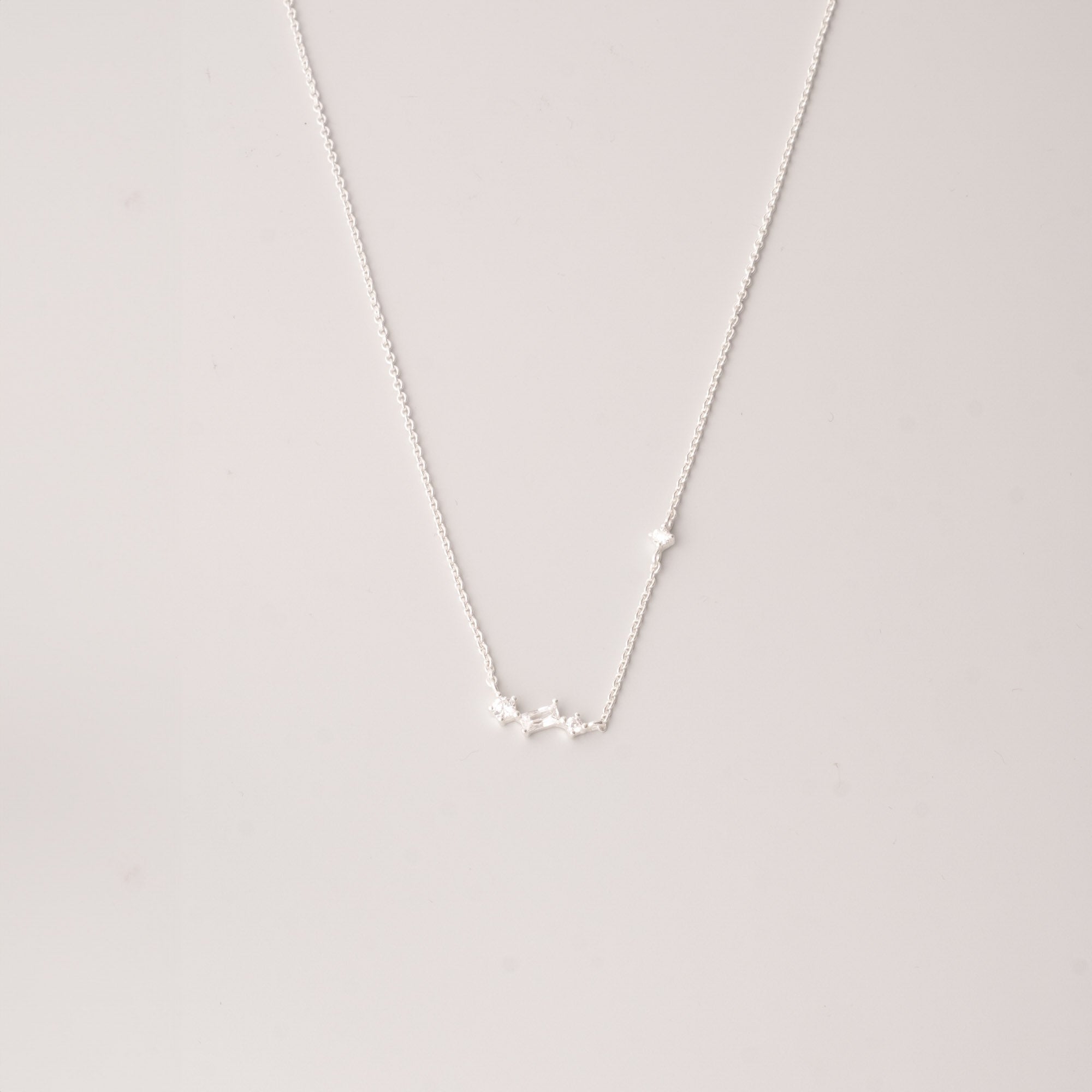 sparkle baguette necklace silber