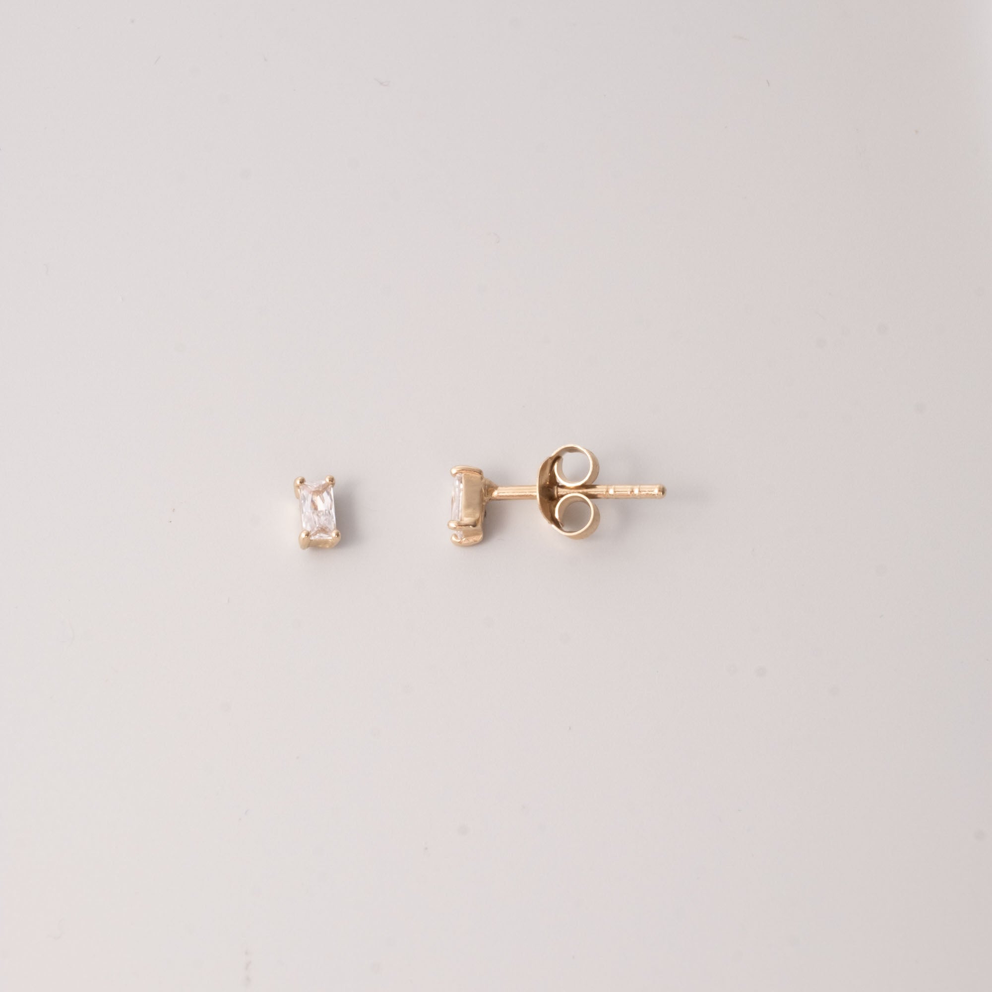 sparkle baguette studs gold