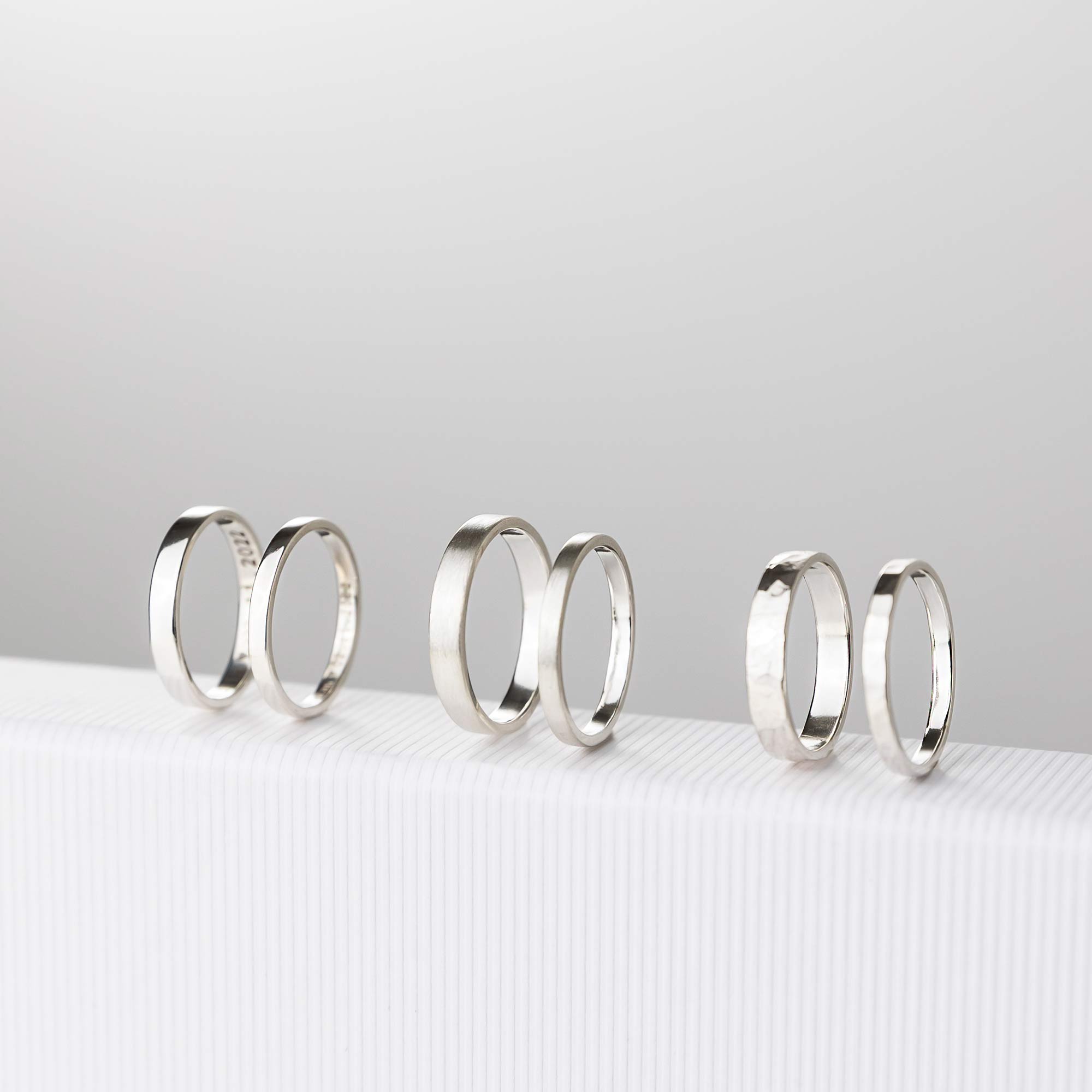 Eheringe Probierset für zu Hause Silber