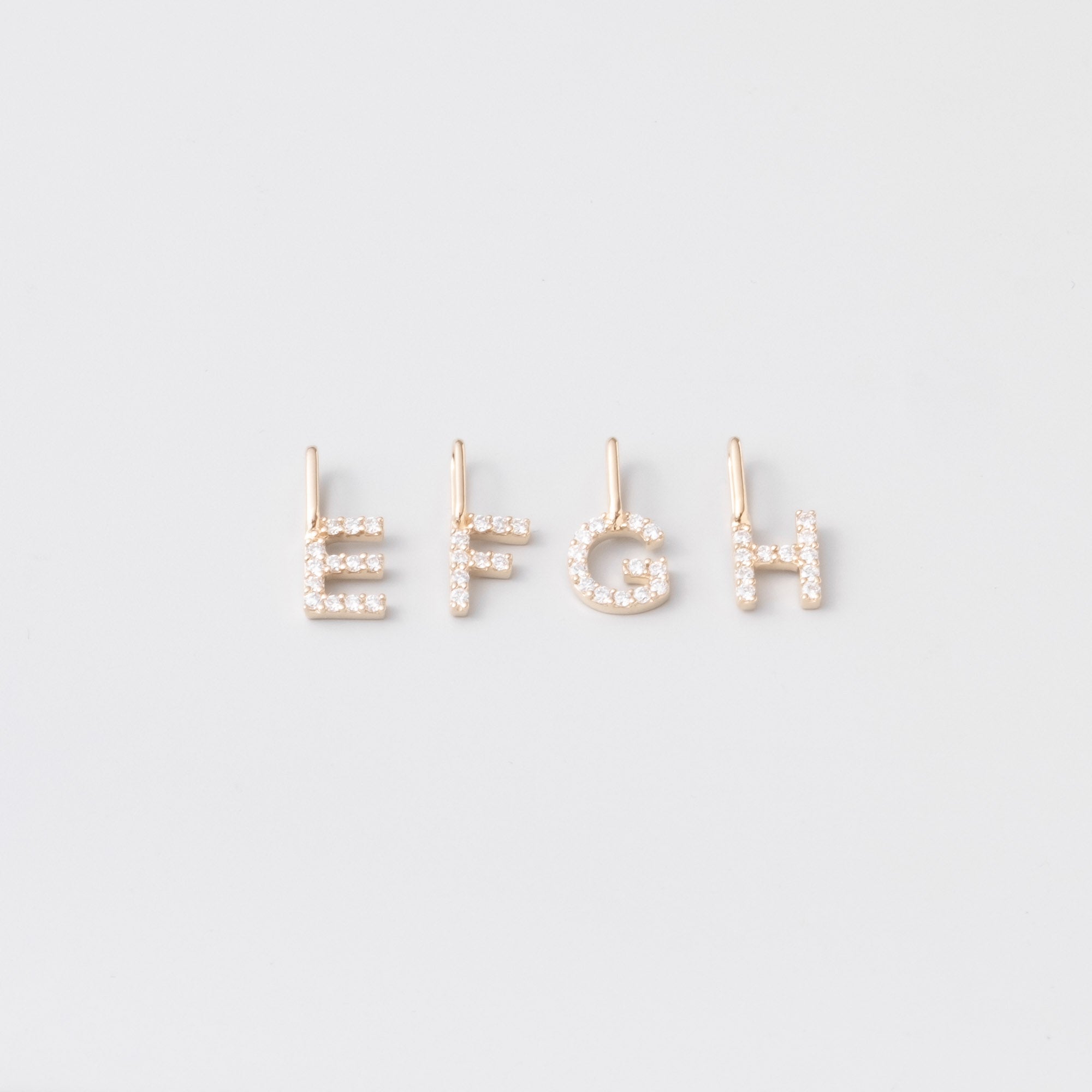 diamond letter necklace | solid gold