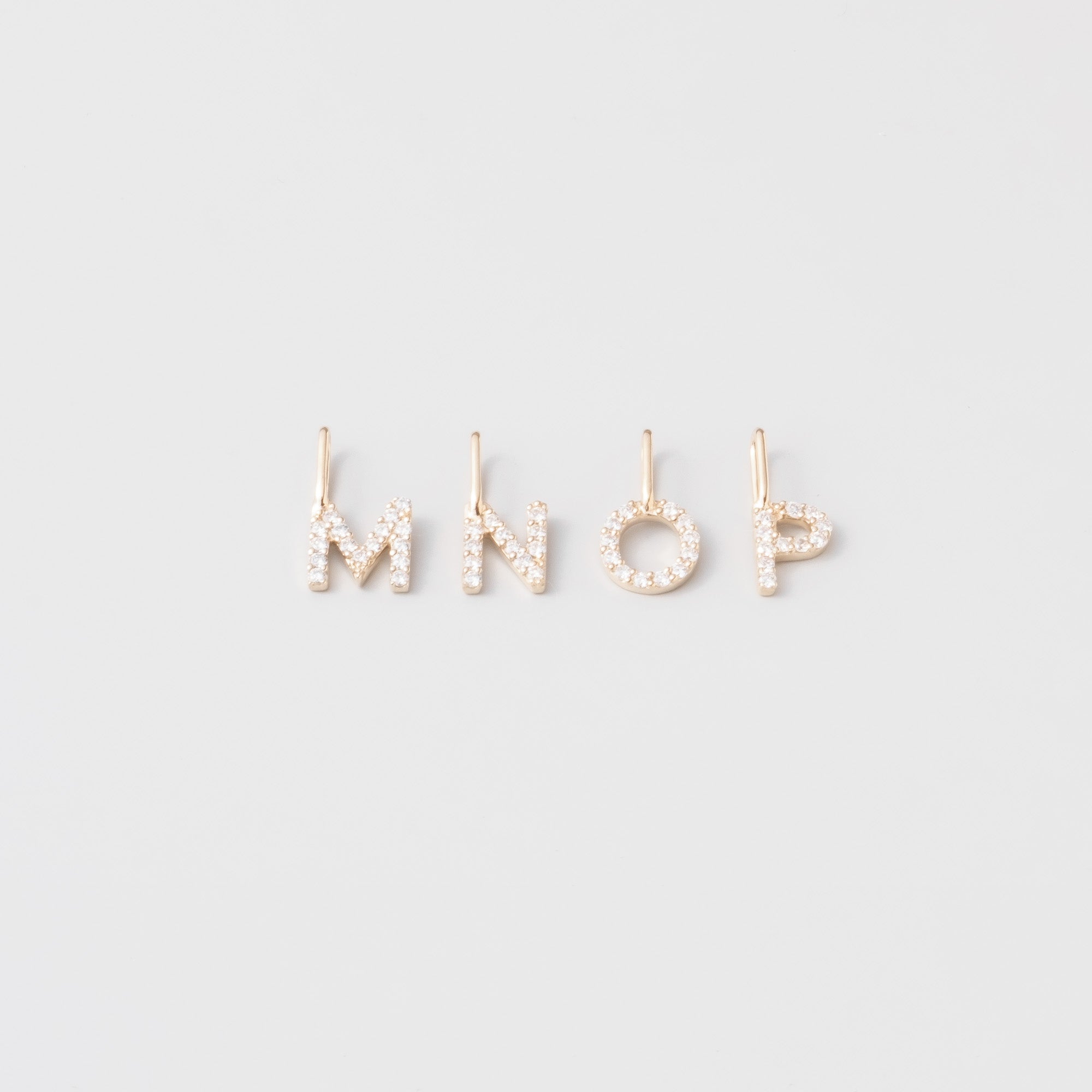 diamond letter necklace | solid gold