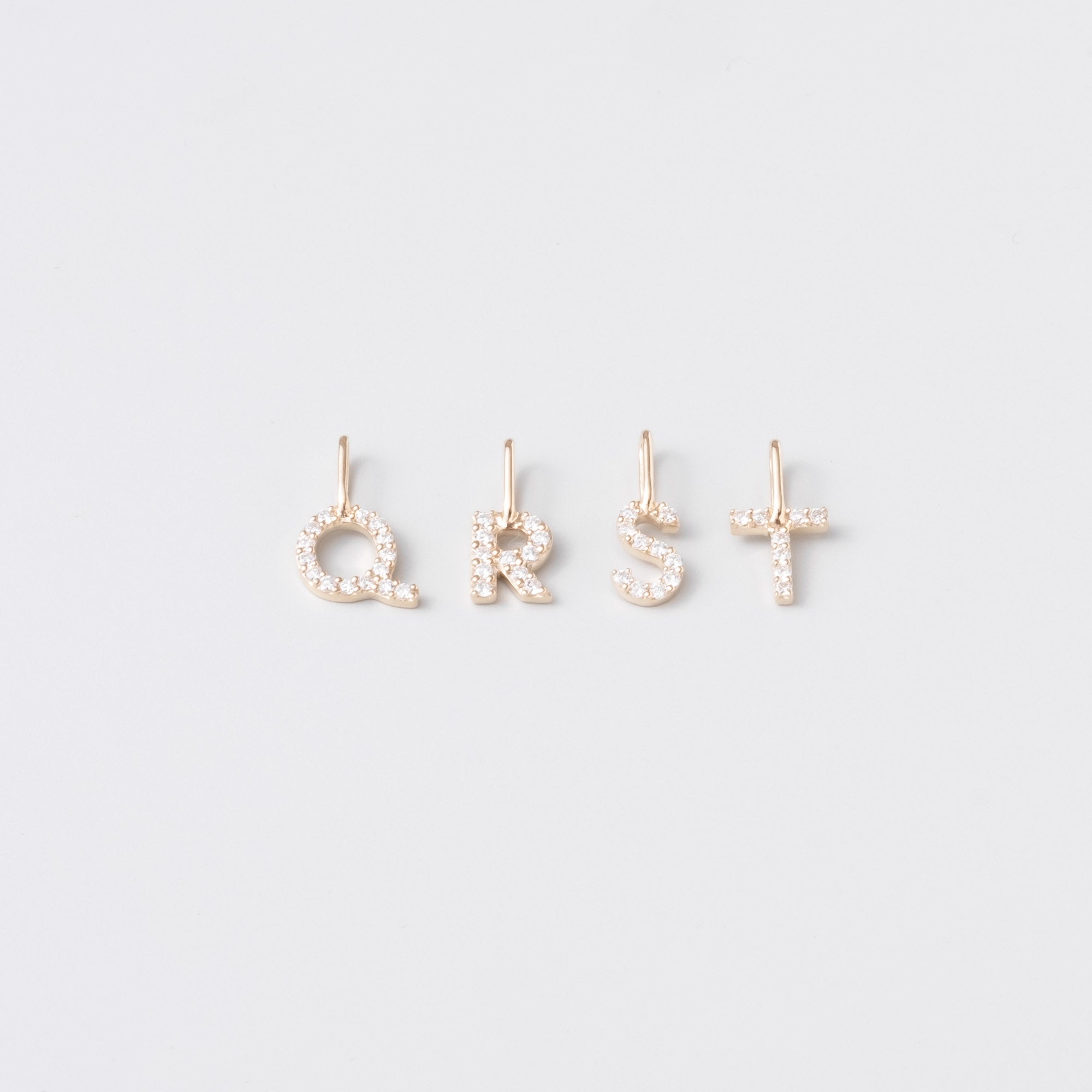 diamond letter necklace | solid gold