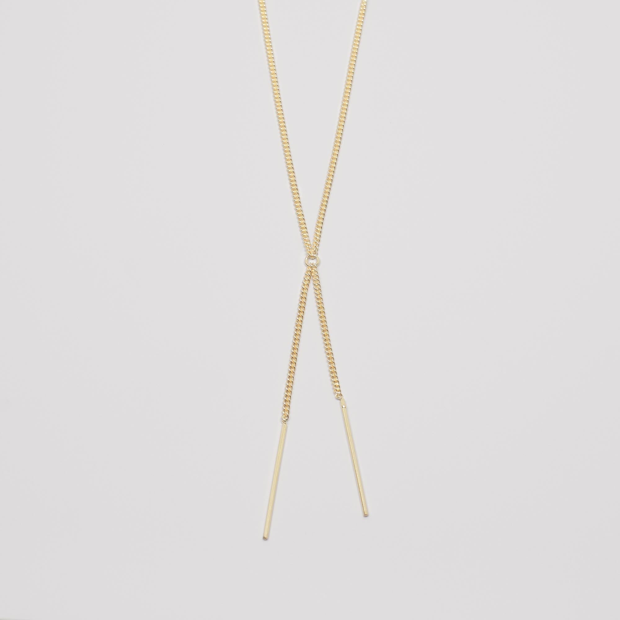 Lange Kette Y Form vergoldet