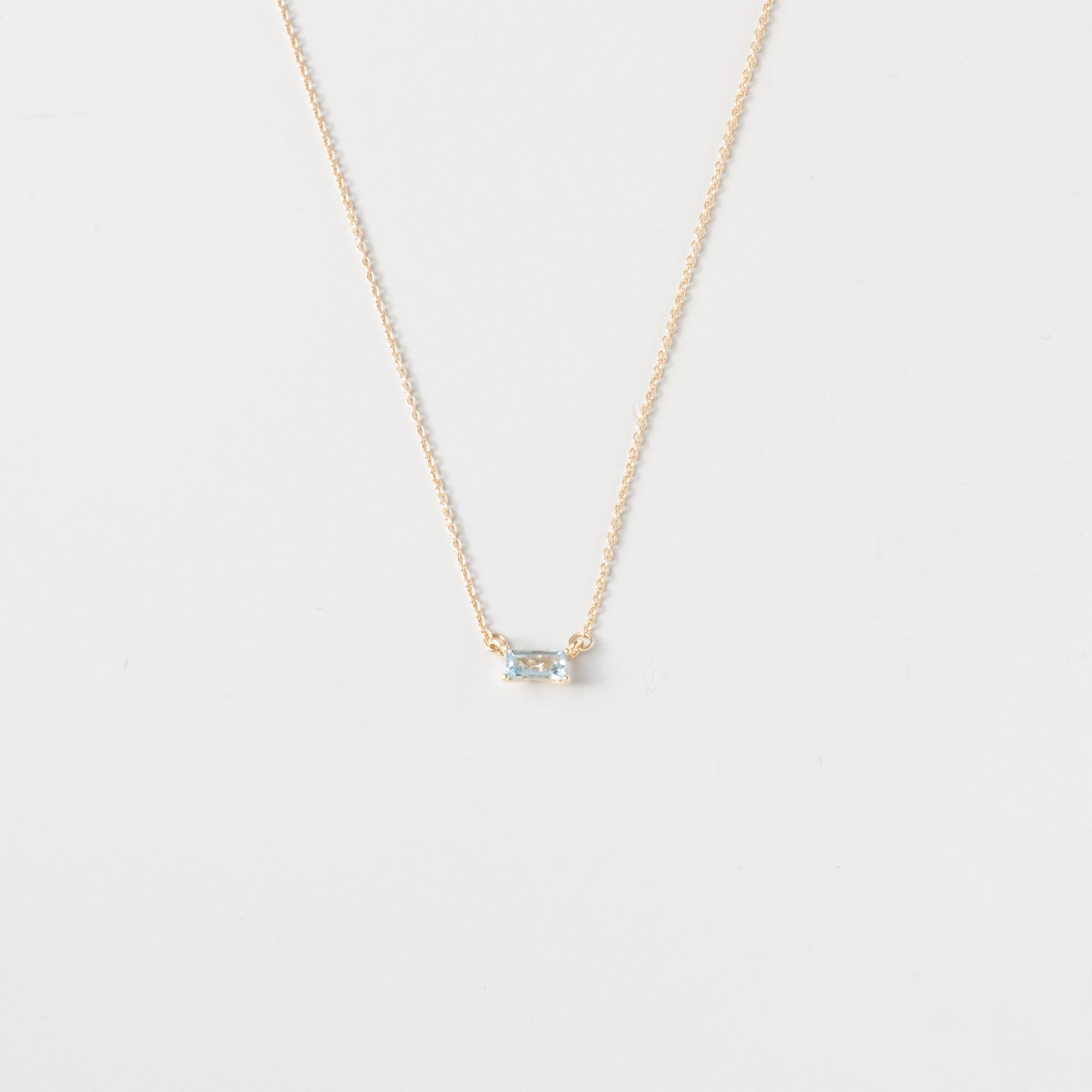colored baguette necklace | solid gold