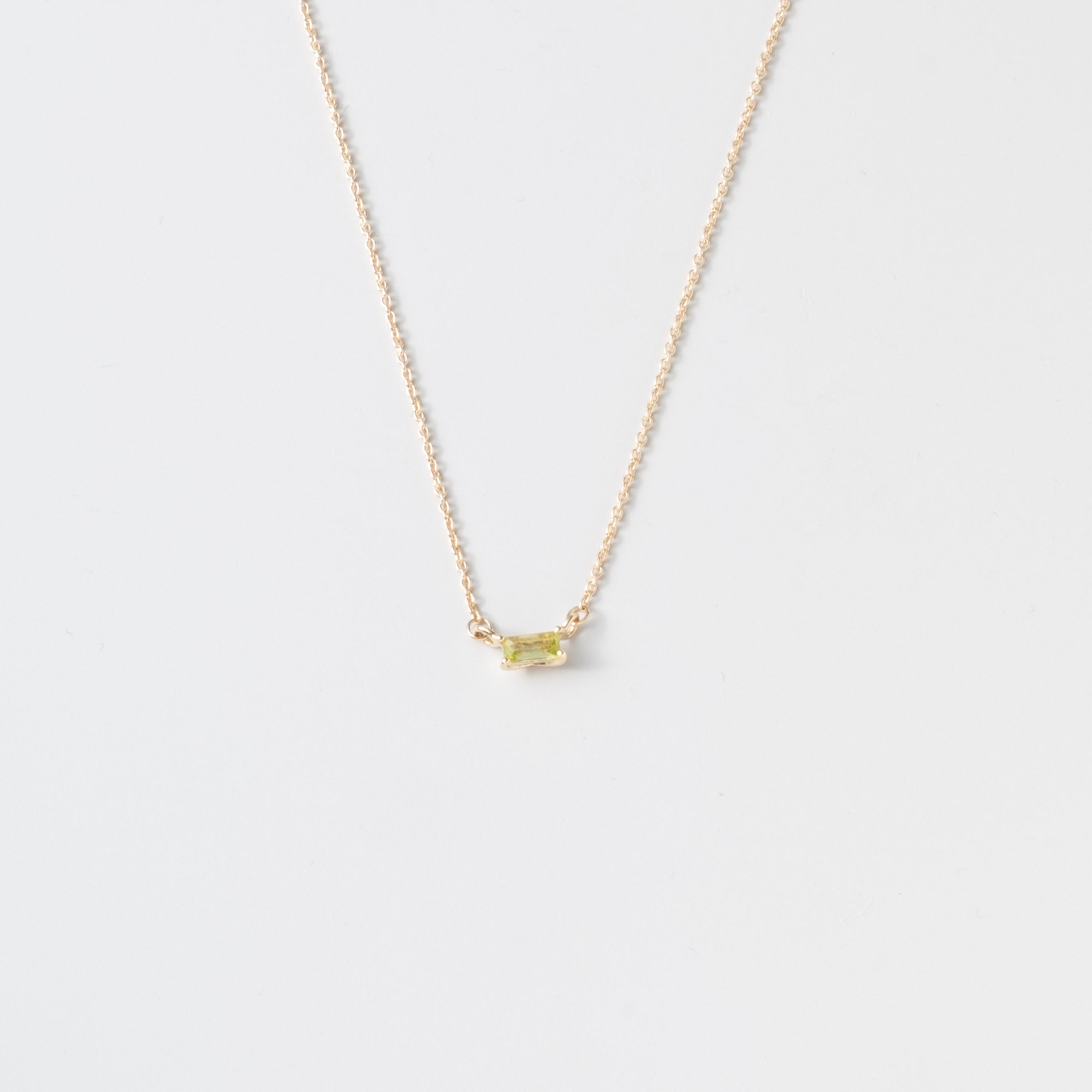 colored baguette necklace | solid gold