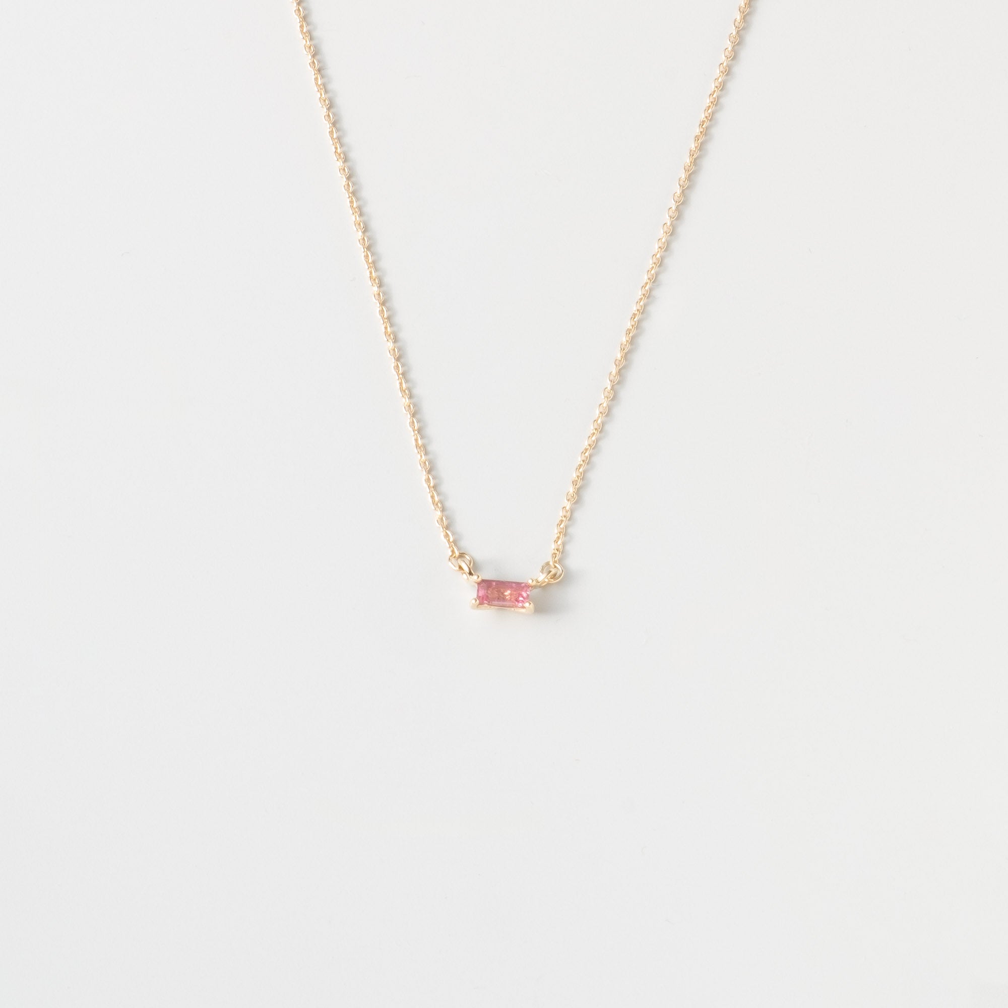colored baguette necklace | solid gold