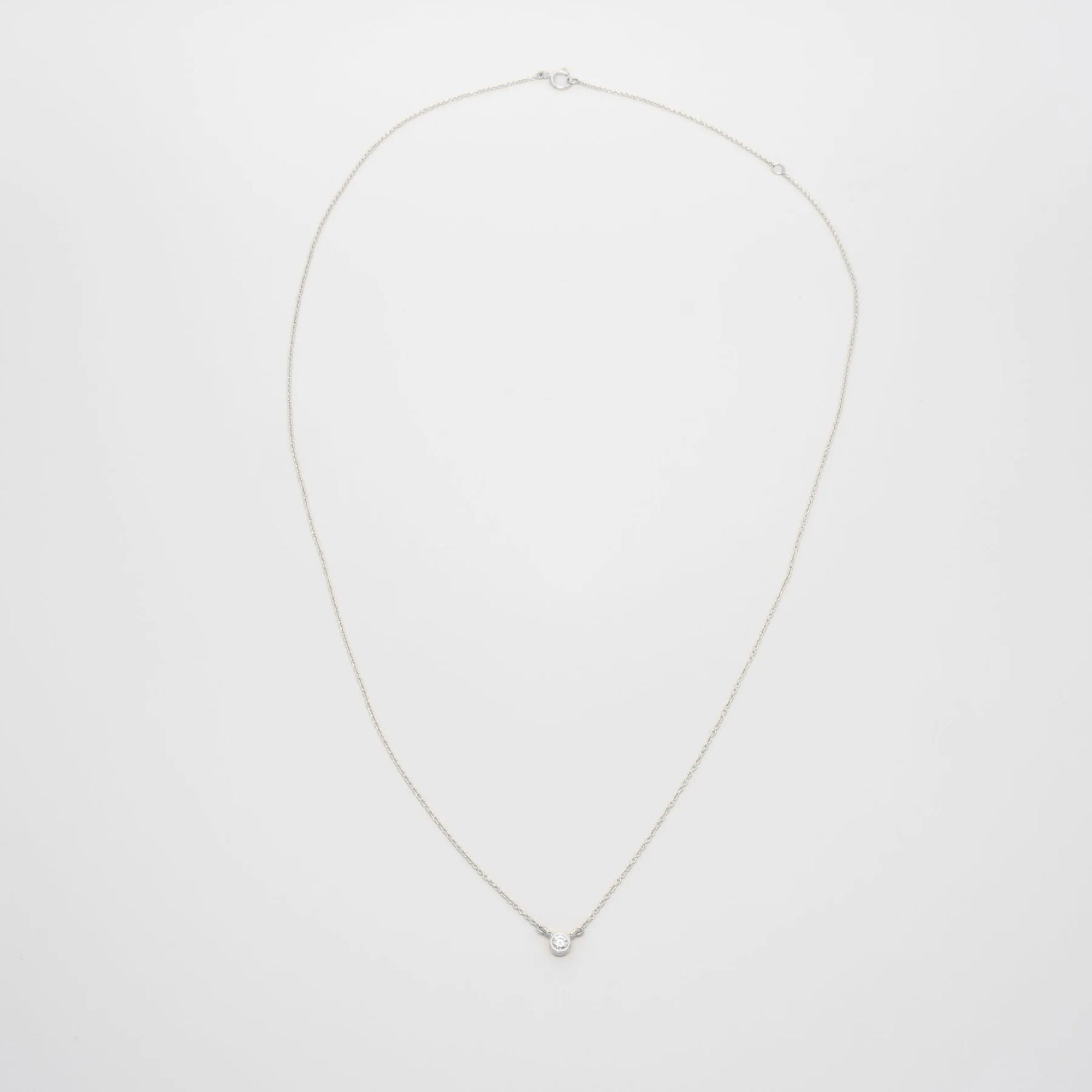 tiny diamond necklace | solid gold