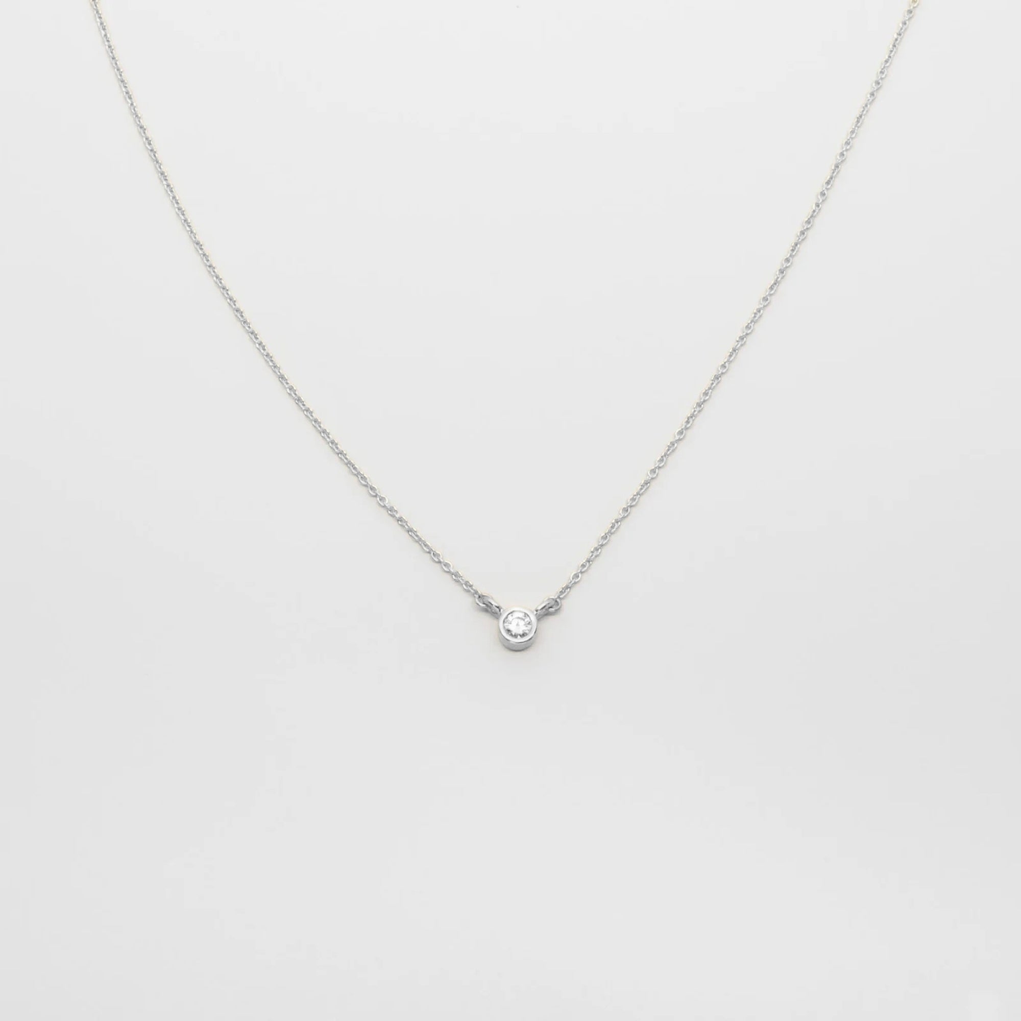 tiny diamond necklace | solid gold