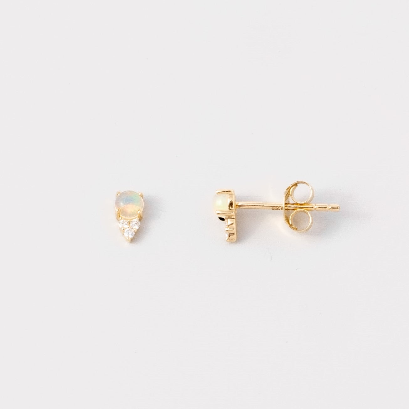 opal diamond studs | solid gold - LIMITED EDITION