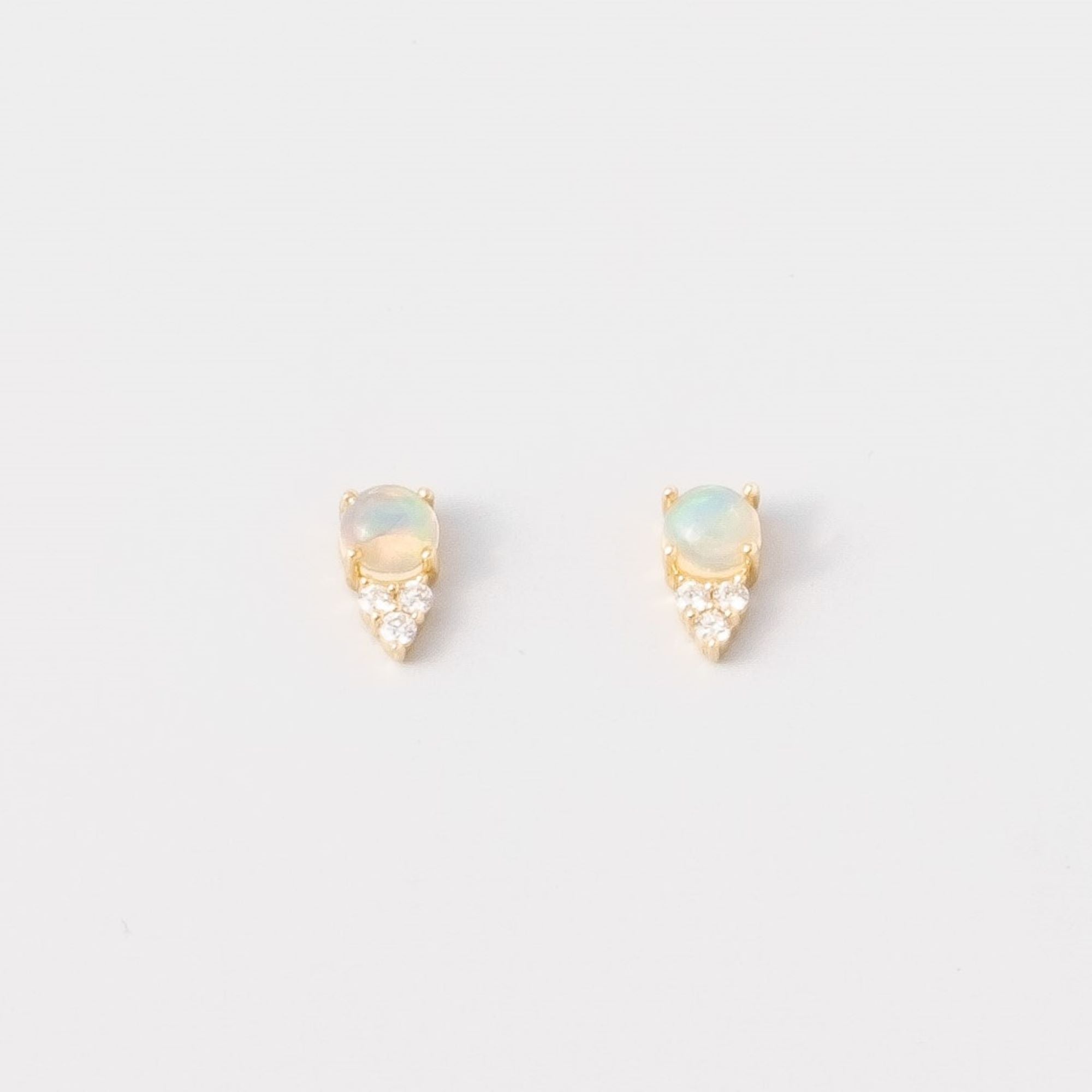 opal diamond studs | solid gold - LIMITED EDITION