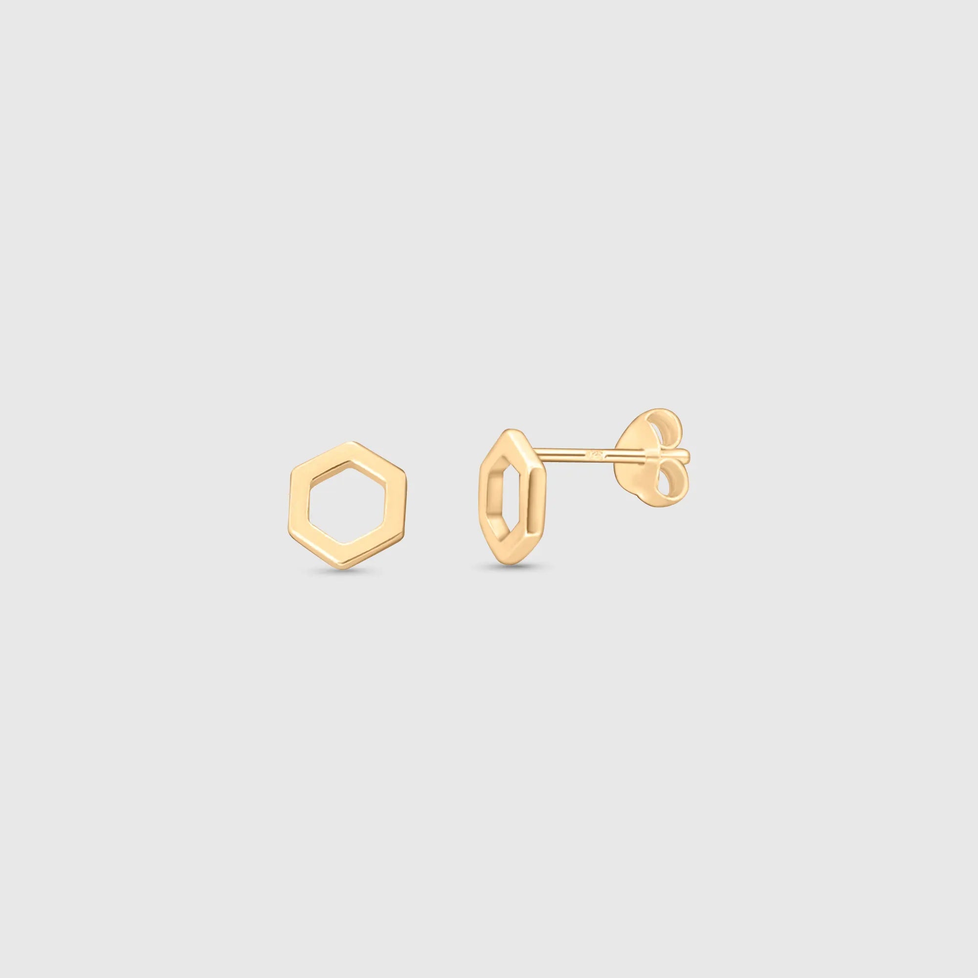open hexagon stud