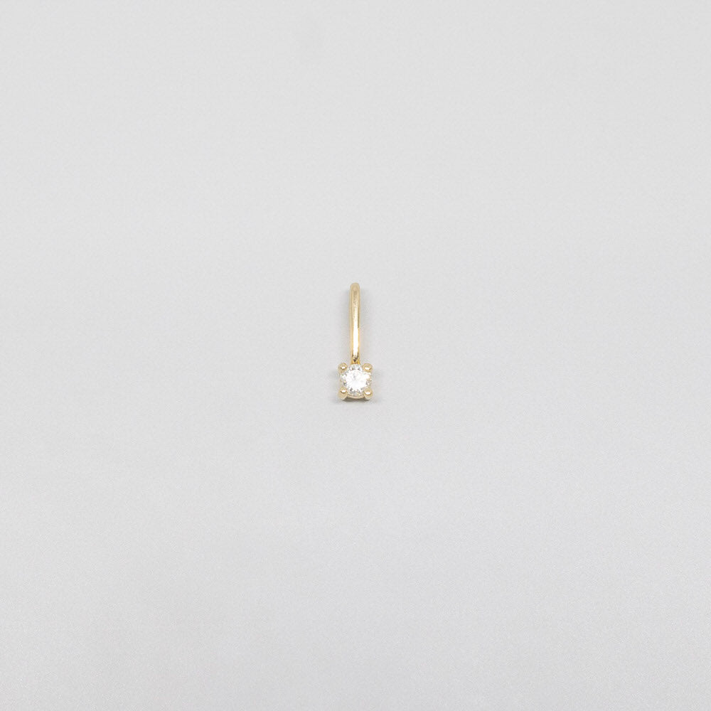 tiny diamond pendant | solid gold