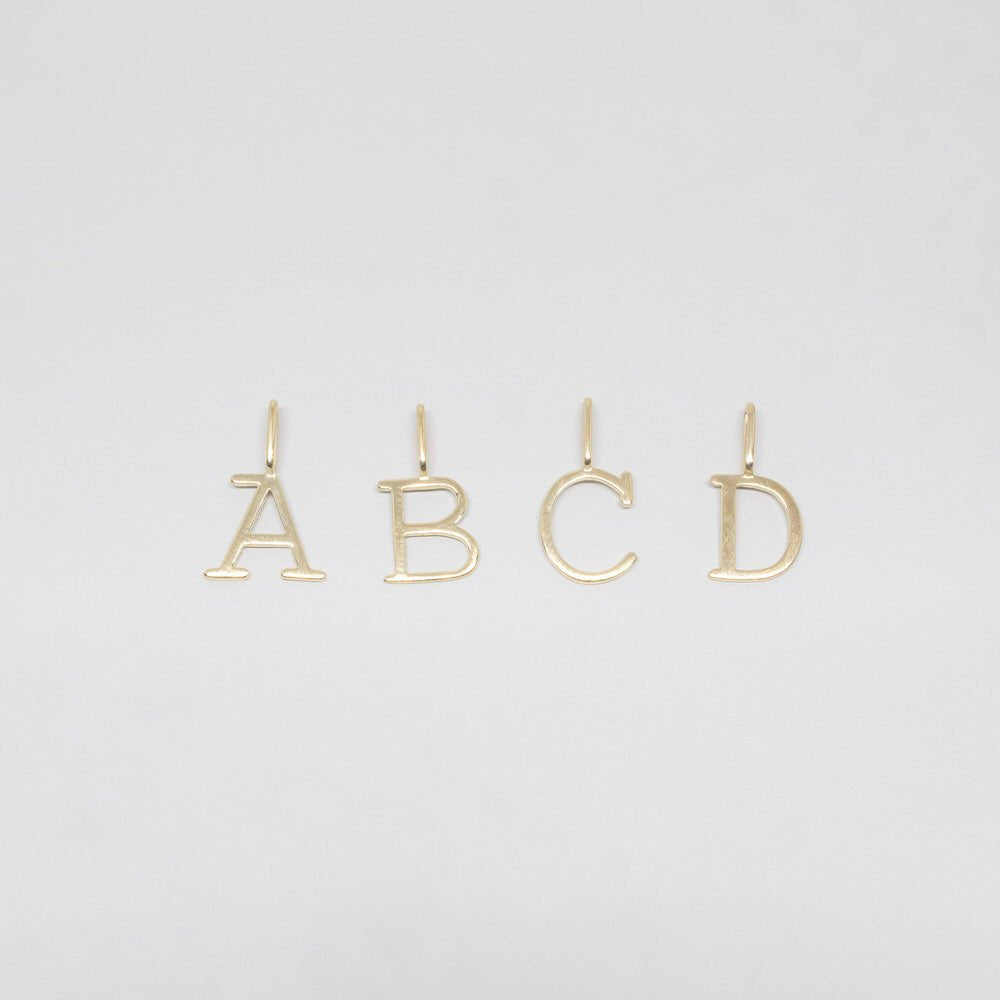 letter necklace charm | solid gold