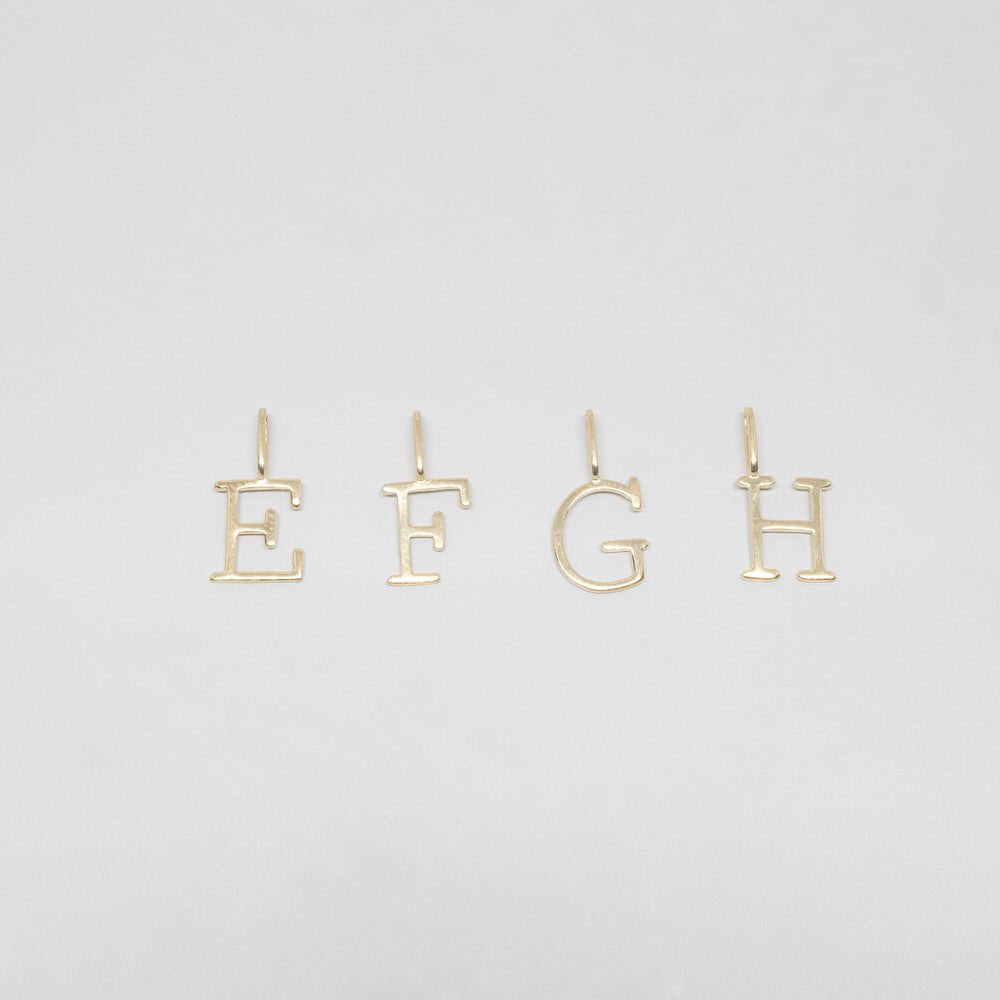 letter necklace charm | solid gold