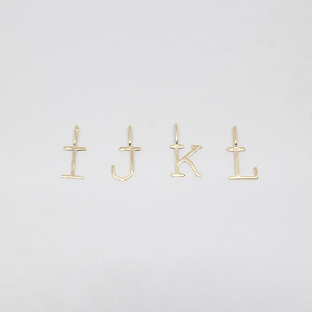 letter necklace charm | solid gold