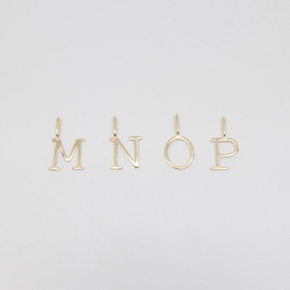 letter necklace charm | solid gold