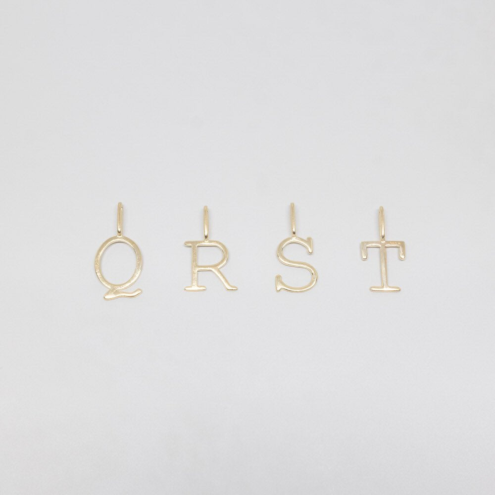 letter necklace charm | solid gold