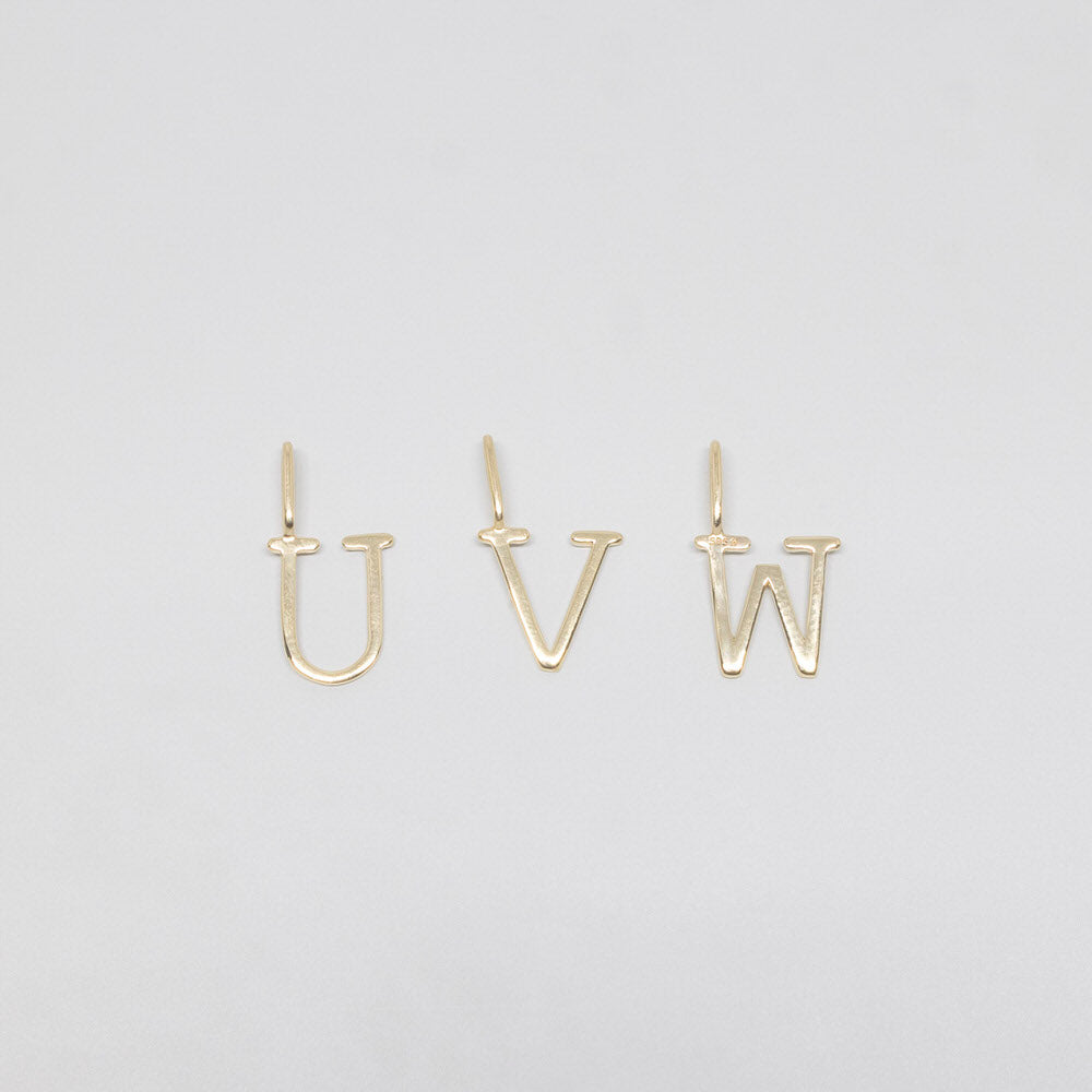 letter necklace charm | solid gold