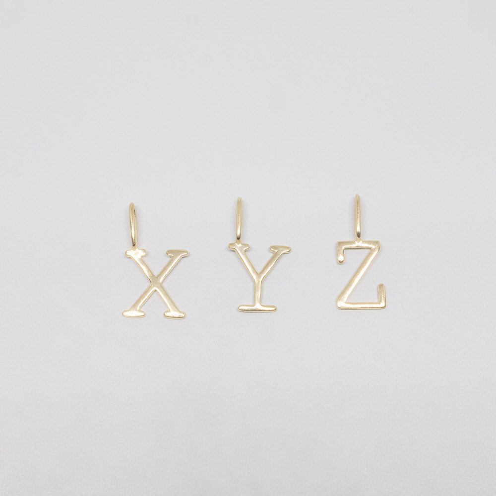 letter necklace charm | solid gold