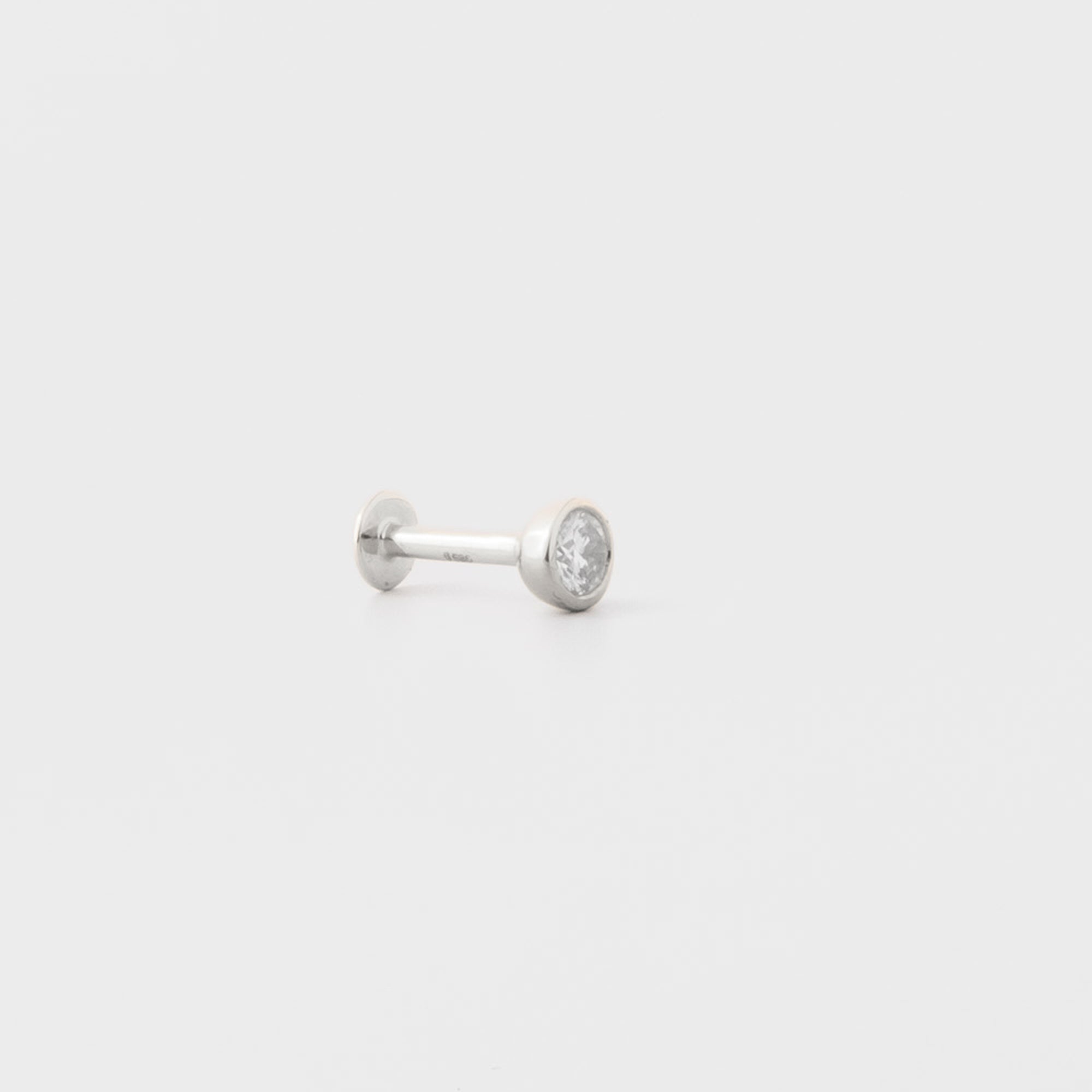 bezel diamond helix stud | solid gold