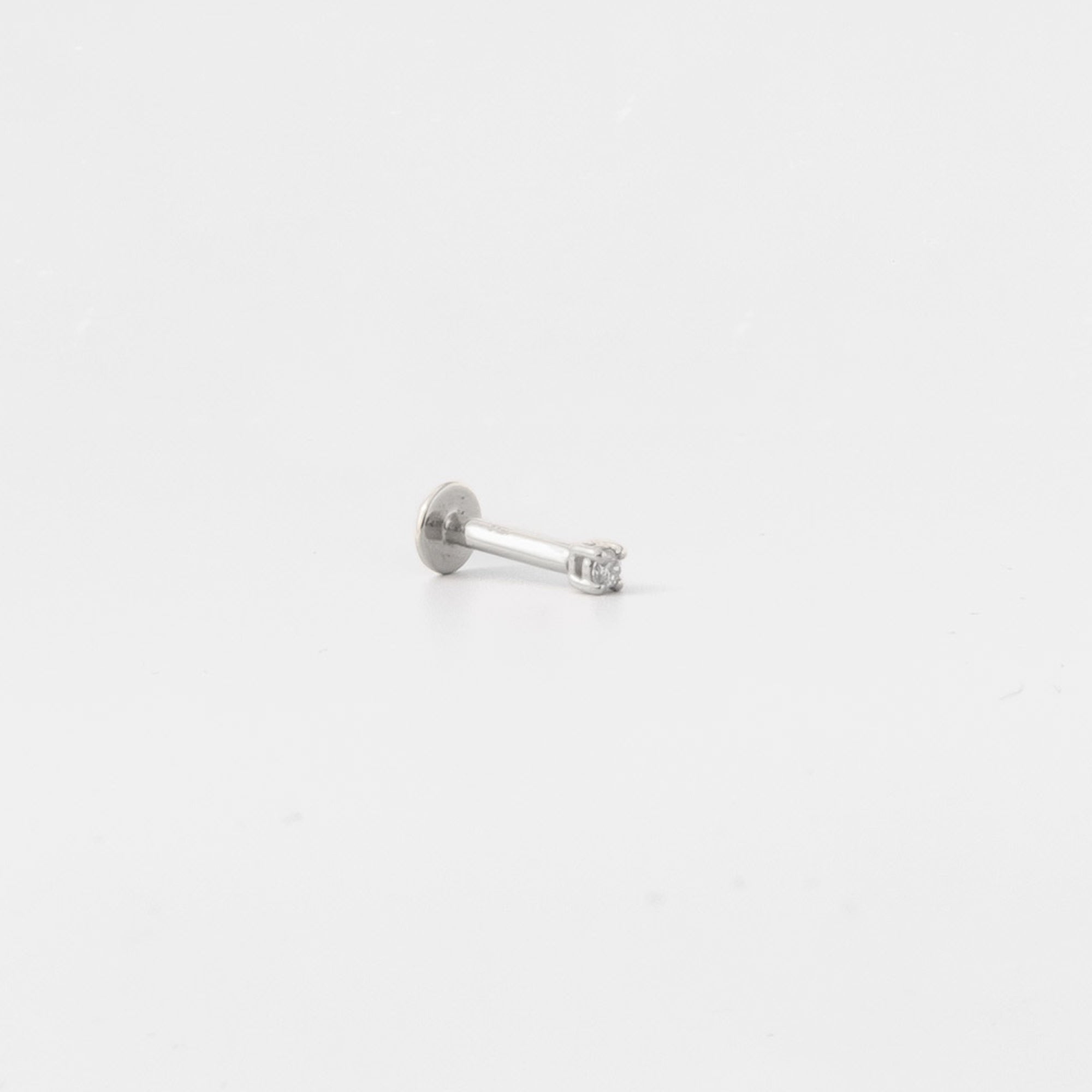 tiny diamond helix stud | solid gold
