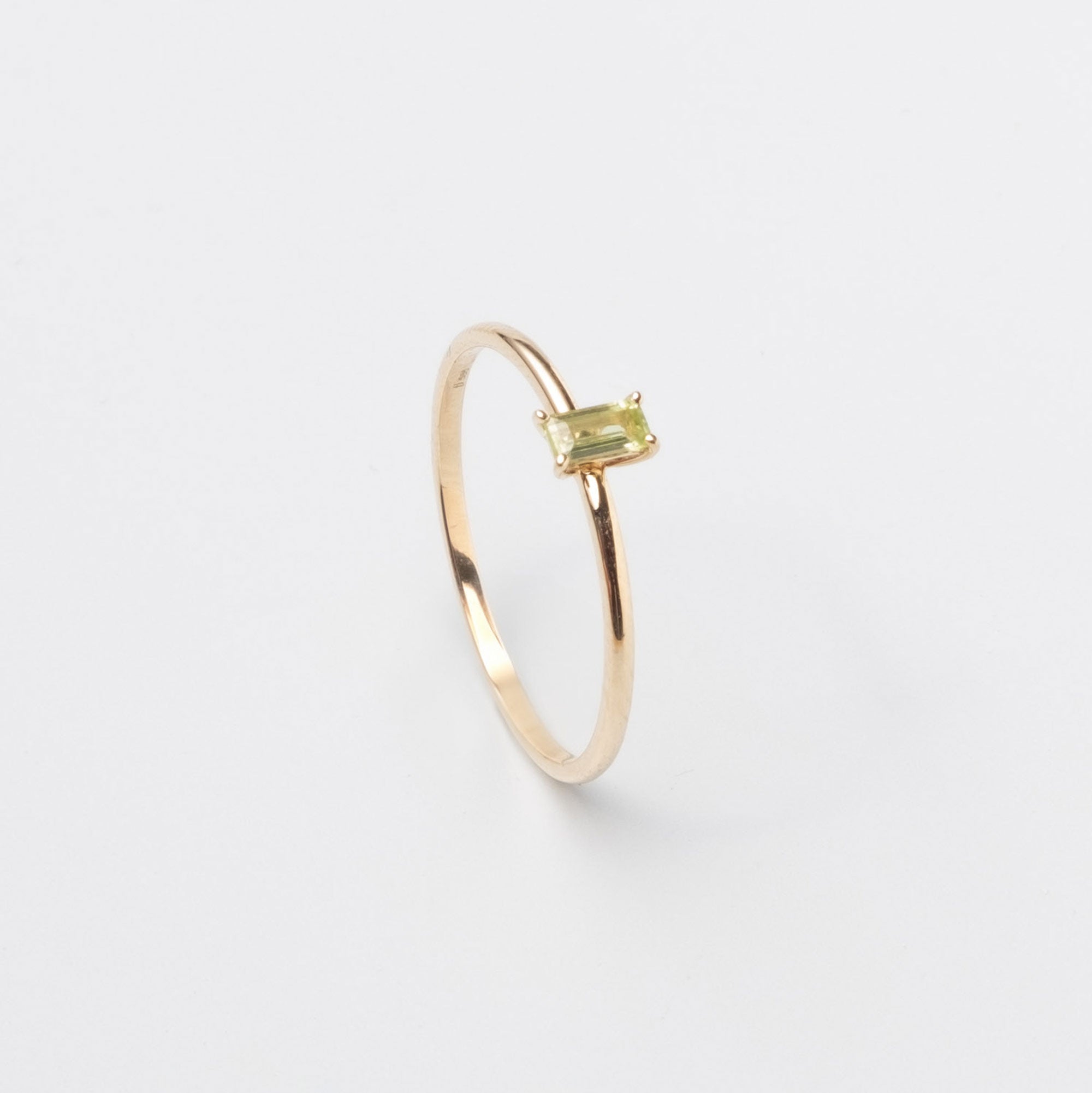 colored baguette ring | solid gold