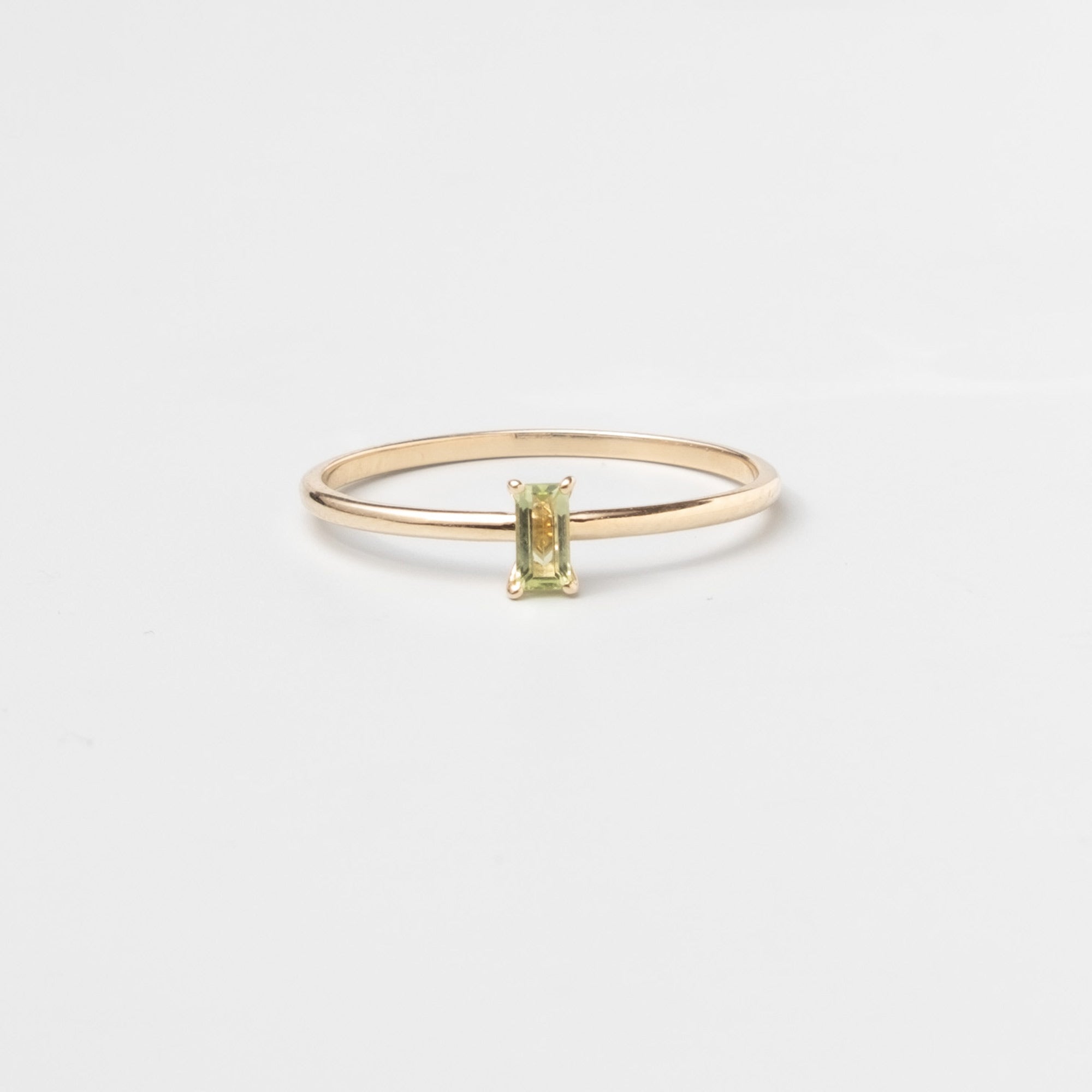 colored baguette ring | solid gold