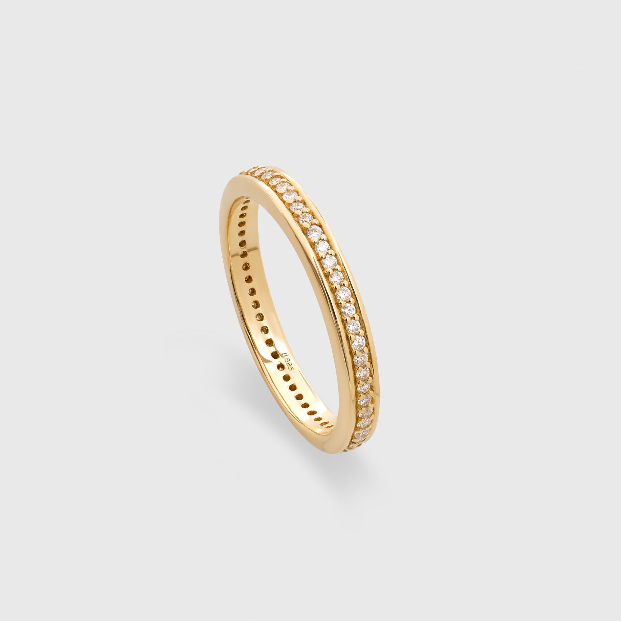 Ehering - triple line diamond wedding band | solid gold