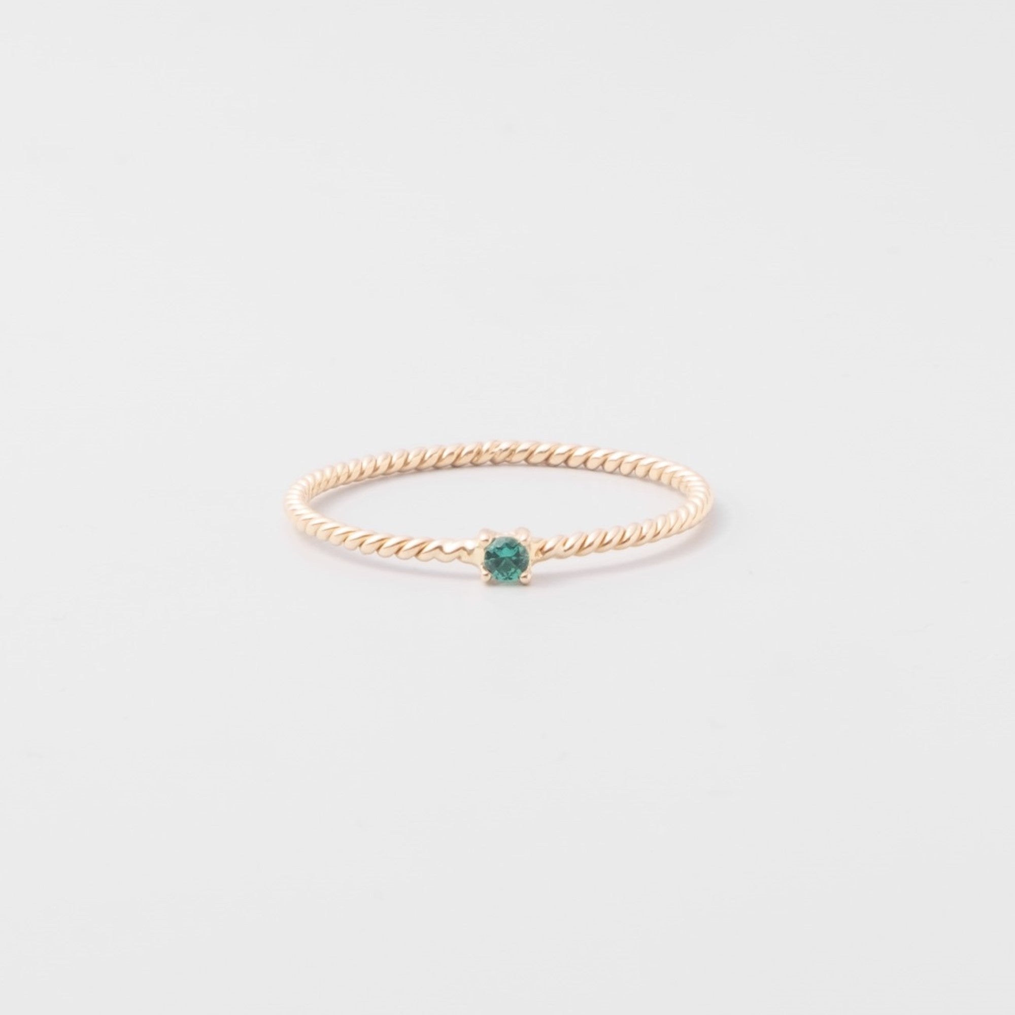 twisted emerald ring | solid gold